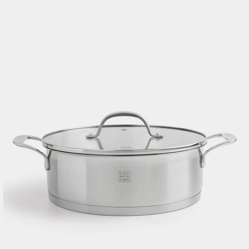 Saucepan, 24 cm, 3,5 l, with short handles and lid, Silver Stone ,image-0