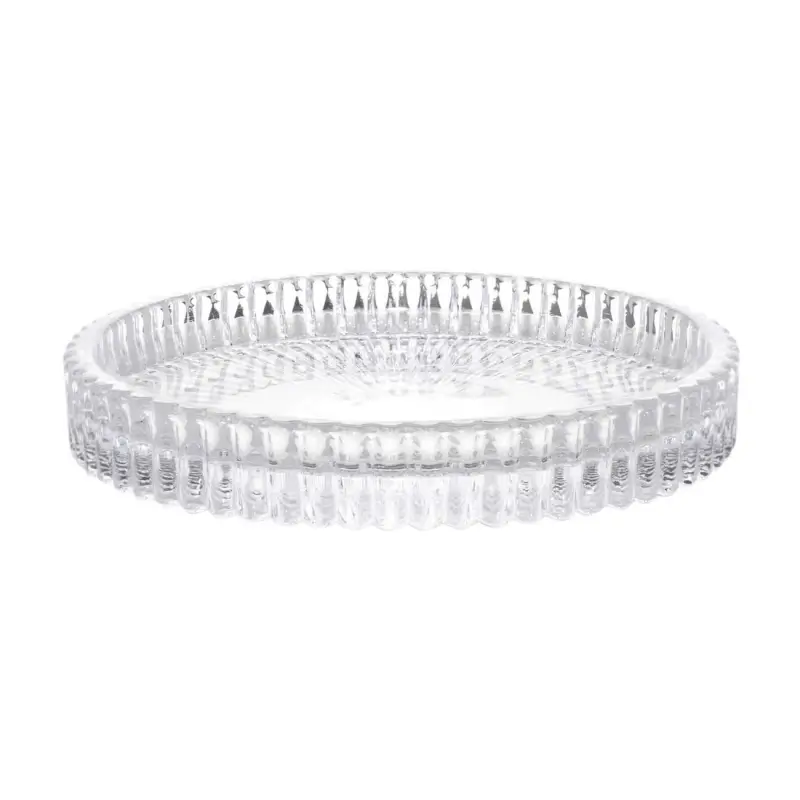 Candle holder, 9 cm, for cylindrical candle, glass, Ribby