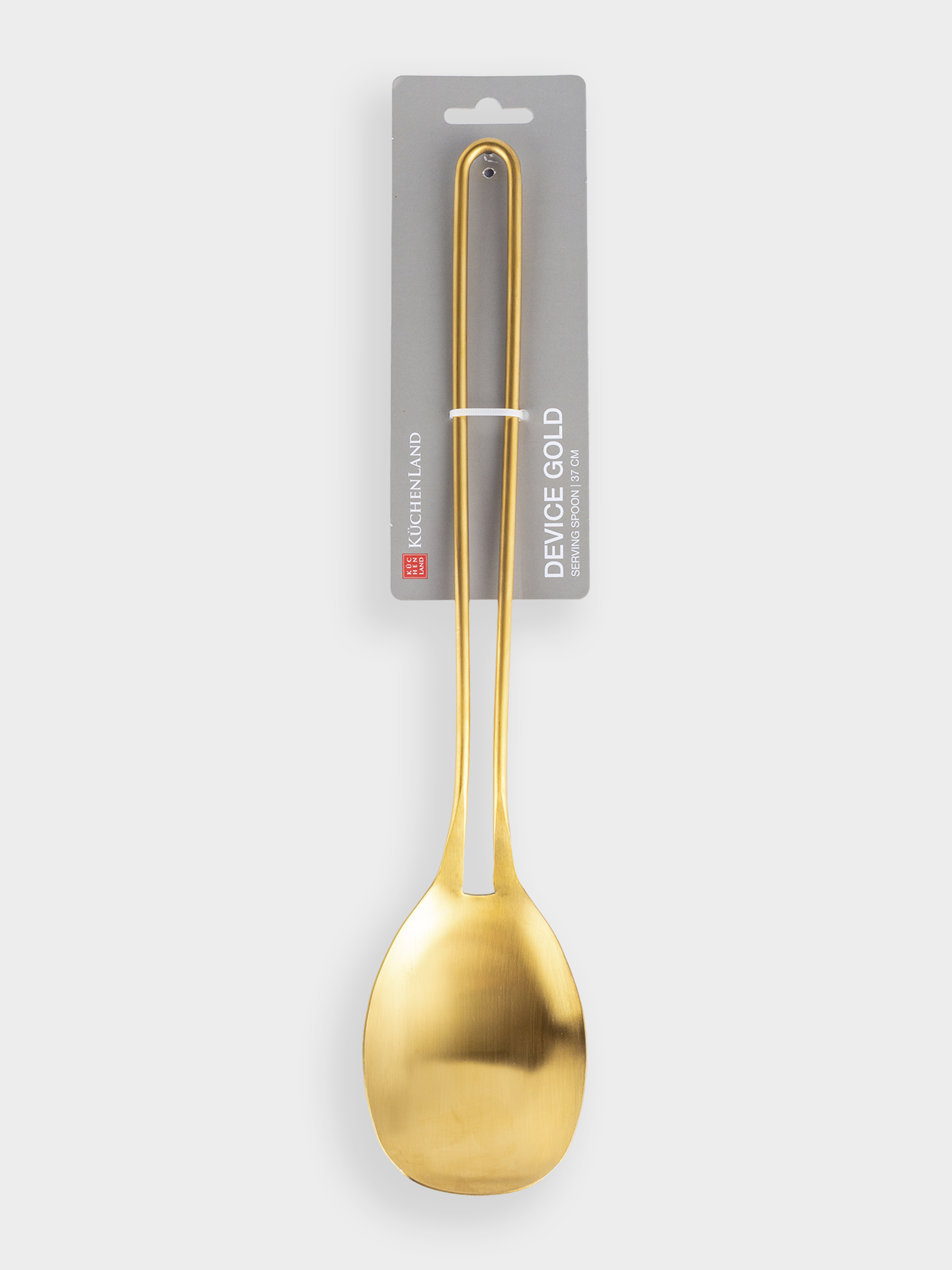 Serving spoon, 37 cm, steel, golden, Device gold, image-4