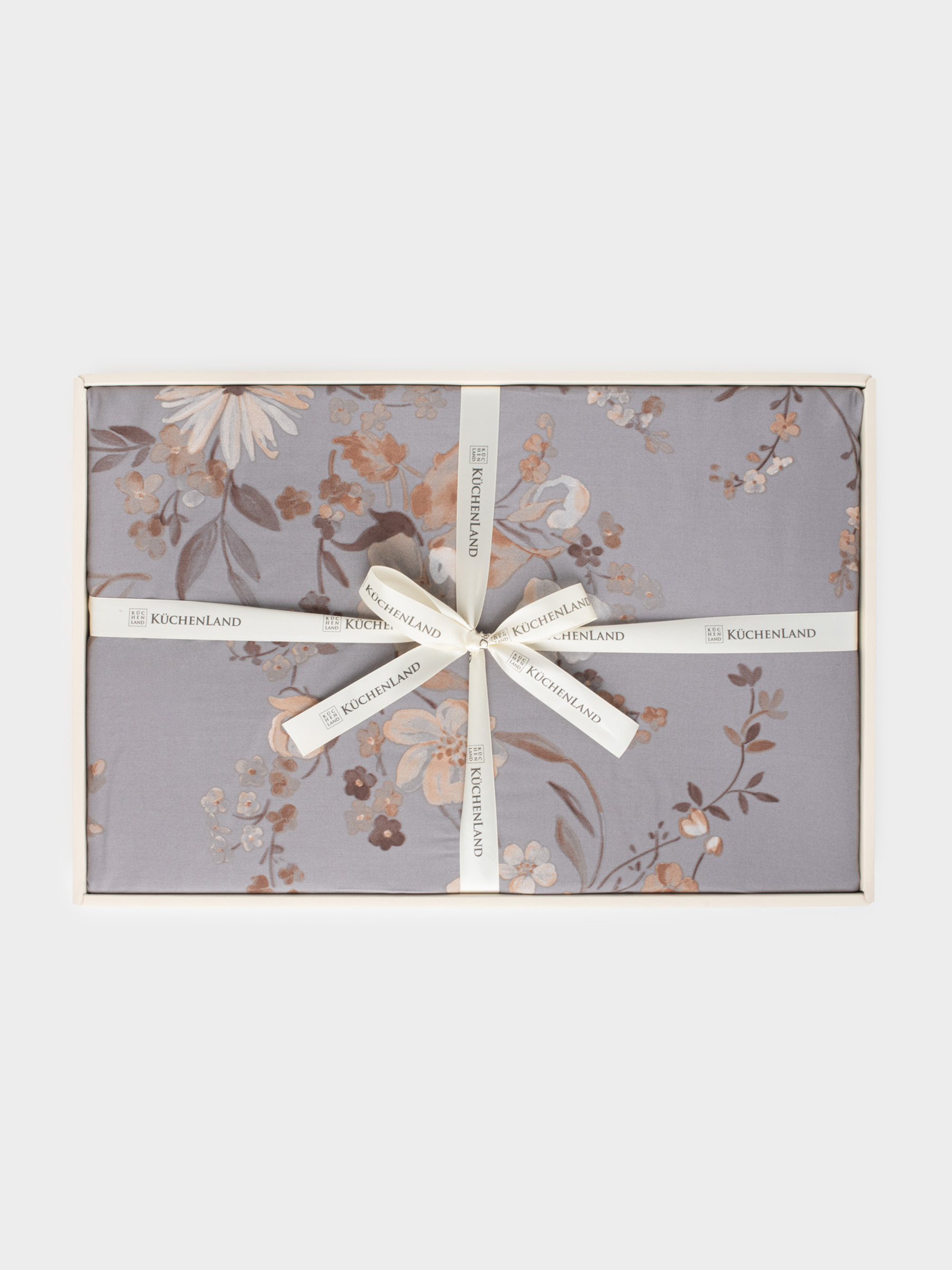 Bed linen set, euro, Tencel 300 TC, grey, Flowers and leaves, Tencel, image-6
