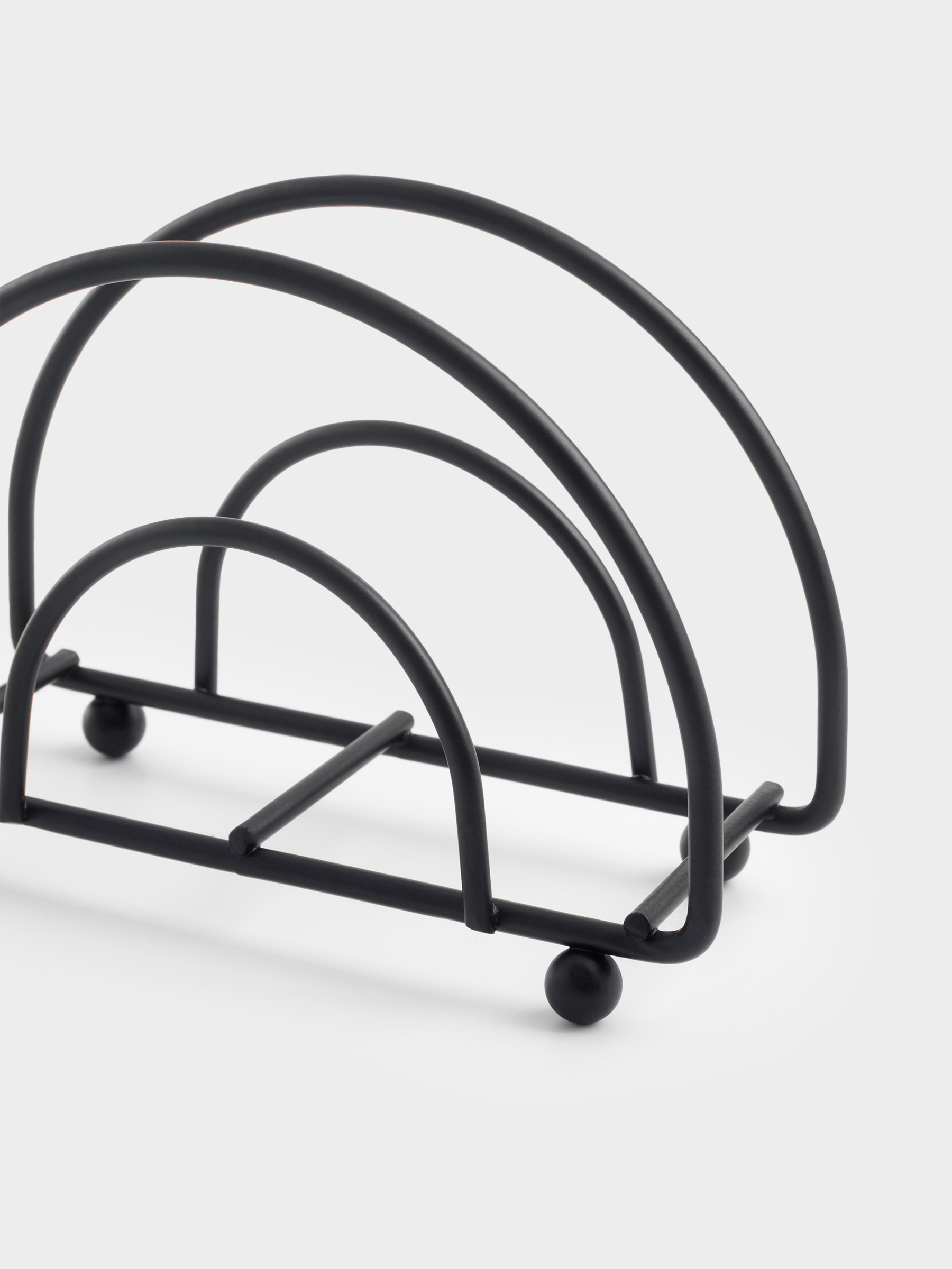Napkin holder, 10 cm, metal, black, Twist black, image-4