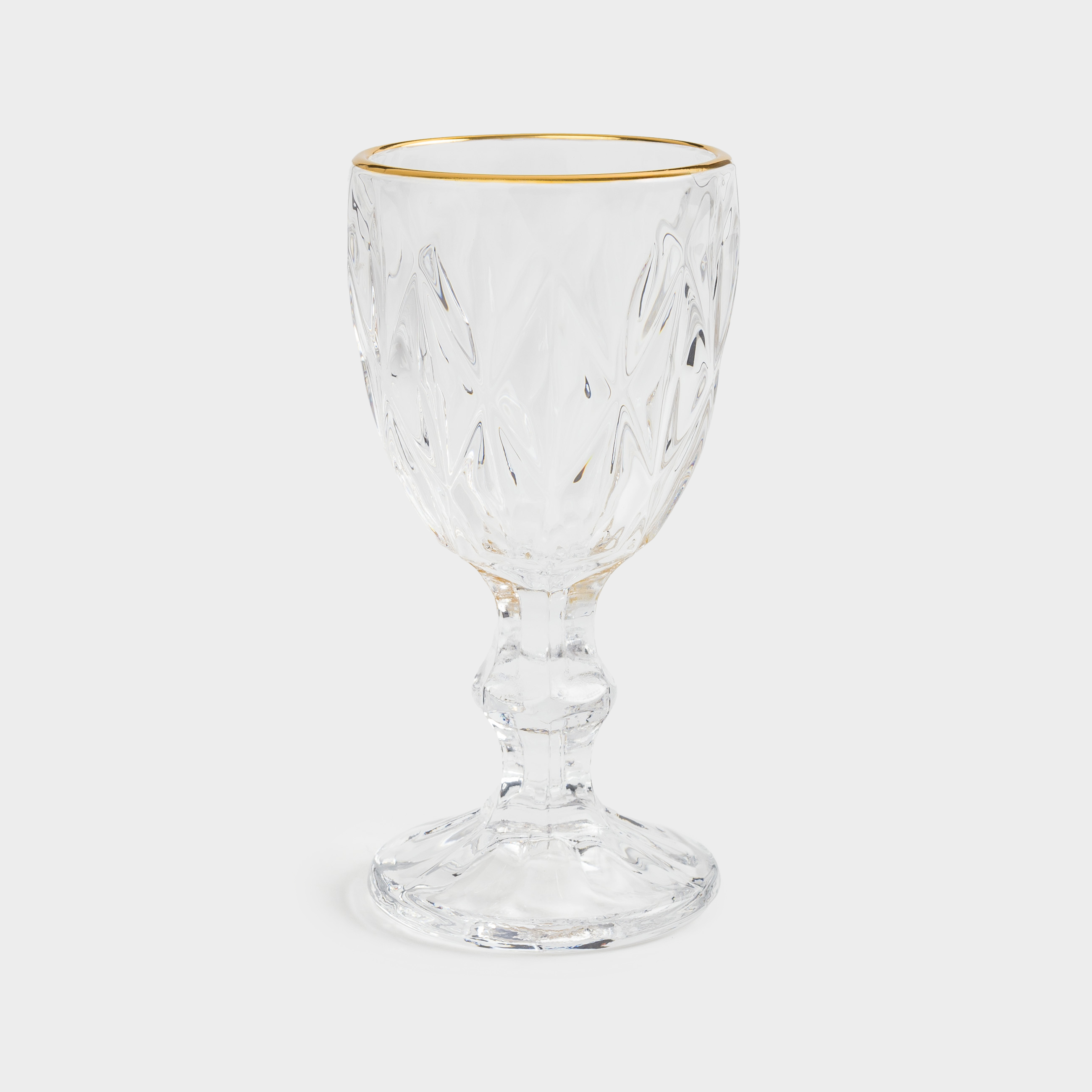 Shot glass, 50 ml, 2 pcs, glass R, with golden edging, Rhomb gold