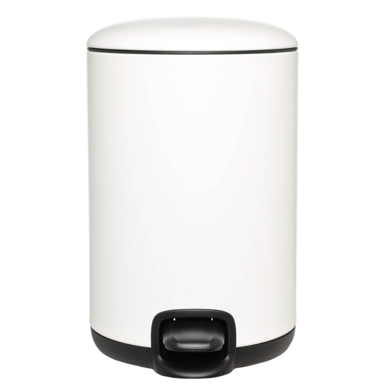 Trash can, 3 l, with pedal, metal, white, Vesta