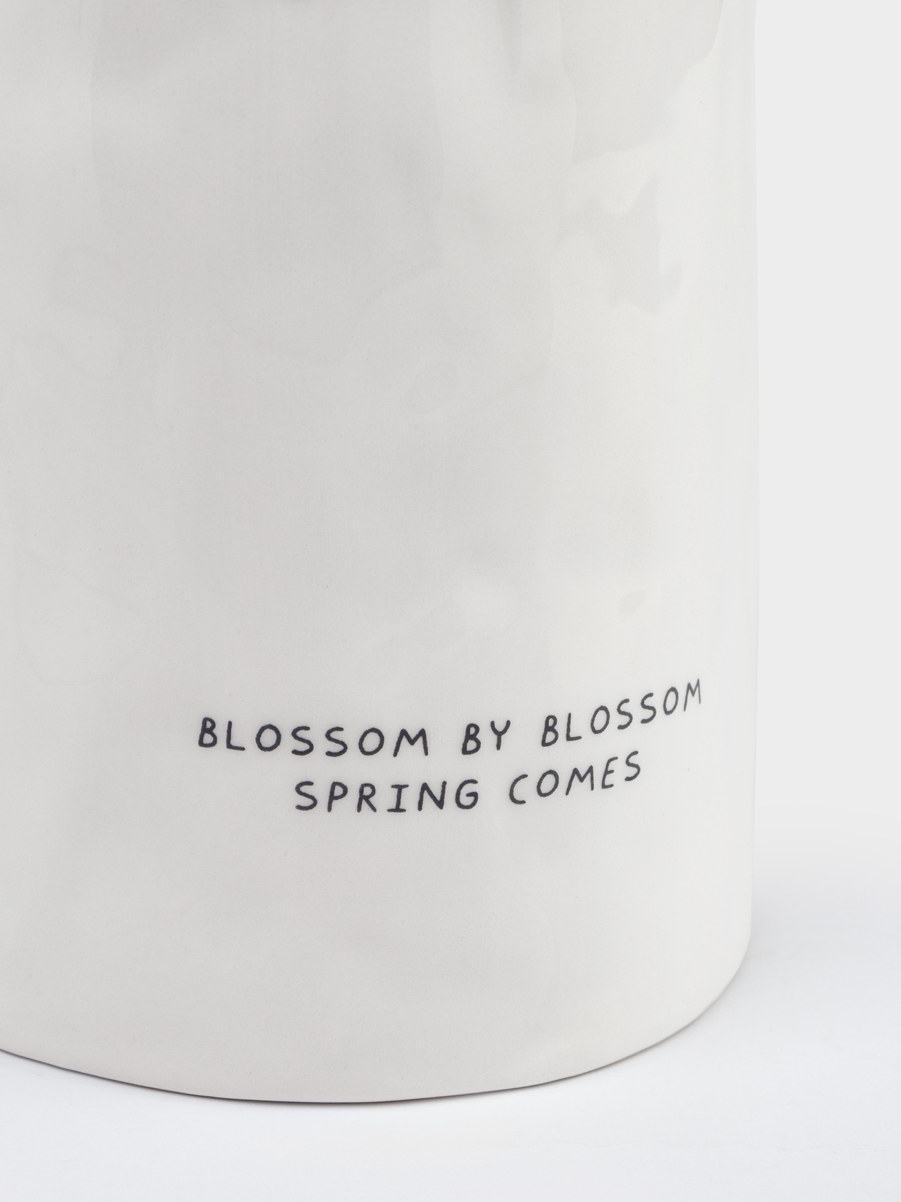 Flower vase, 20 cm, ceramic, milky, Blossom, Crumple font, image-4