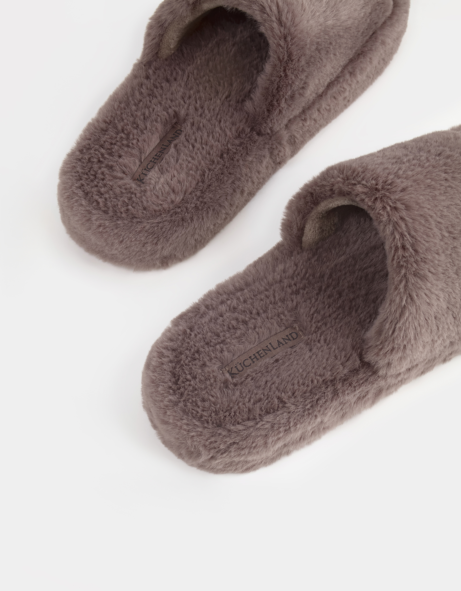 Women's slippers, homewear, size 36-37, artificial fur, brown, Bushy, image-4