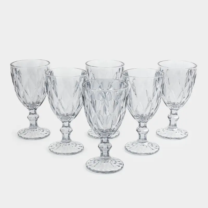 Wine glass, 300 ml, 6 pcs, glass R, grey, Rhomb color ,image-0