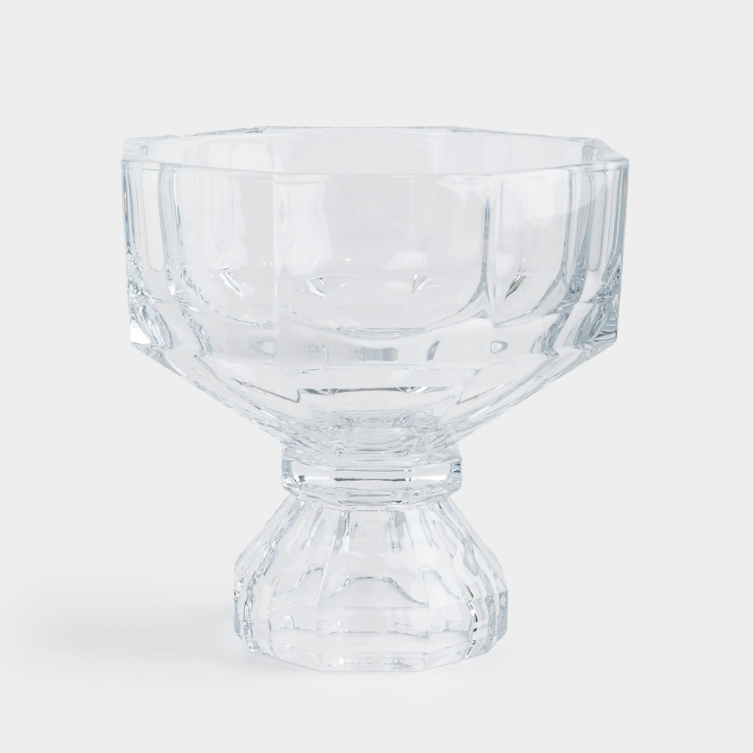 Fruit bowl, 22x23 cm, on a leg, glass, Edges, Terlano