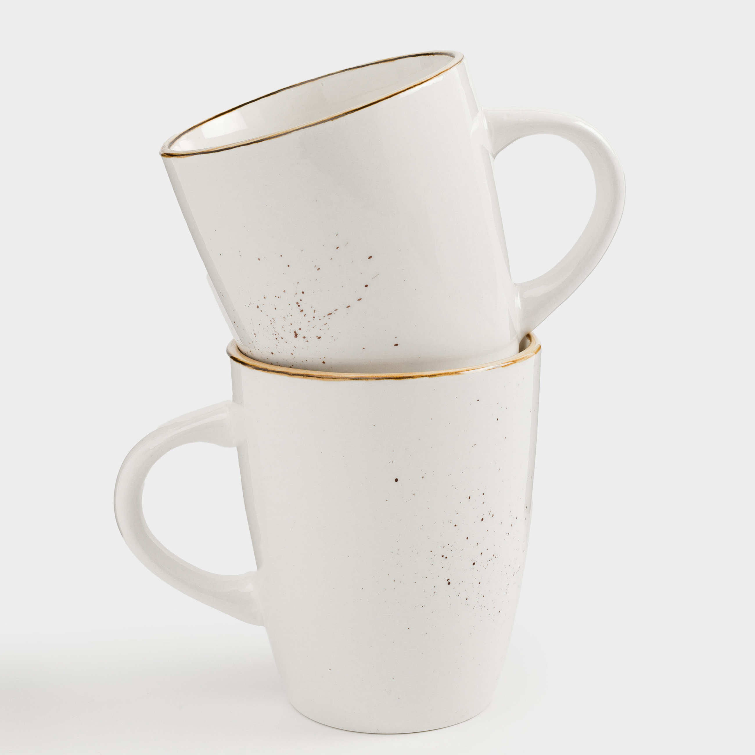 Mug, 350 ml, 2 pcs, milk, speckled, Roxas, image-0