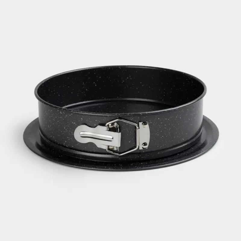 Baking dish, 24 cm, split, coated, Steel, Round, Black, Stone clip