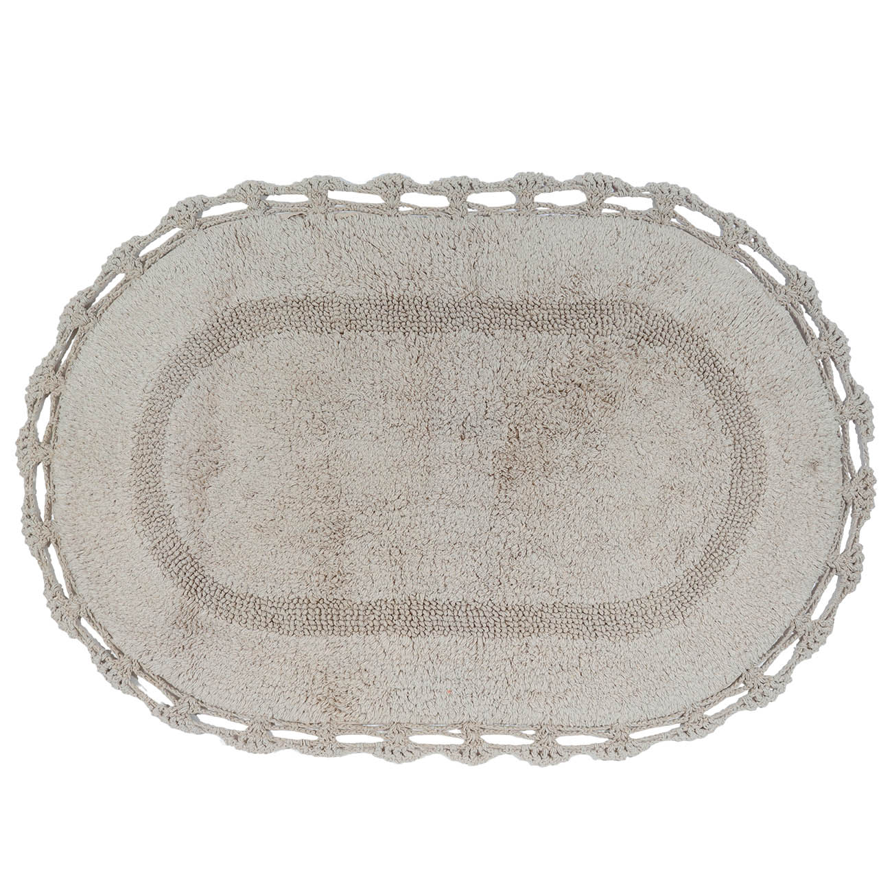 Mat, 60x100 cm, cotton, Beige, Lace, Knit, image-0
