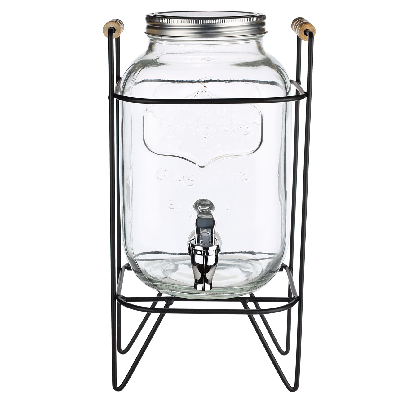 Beverage dispenser, 4 l, on stand, glass R / metal, Black, Berry, image-10