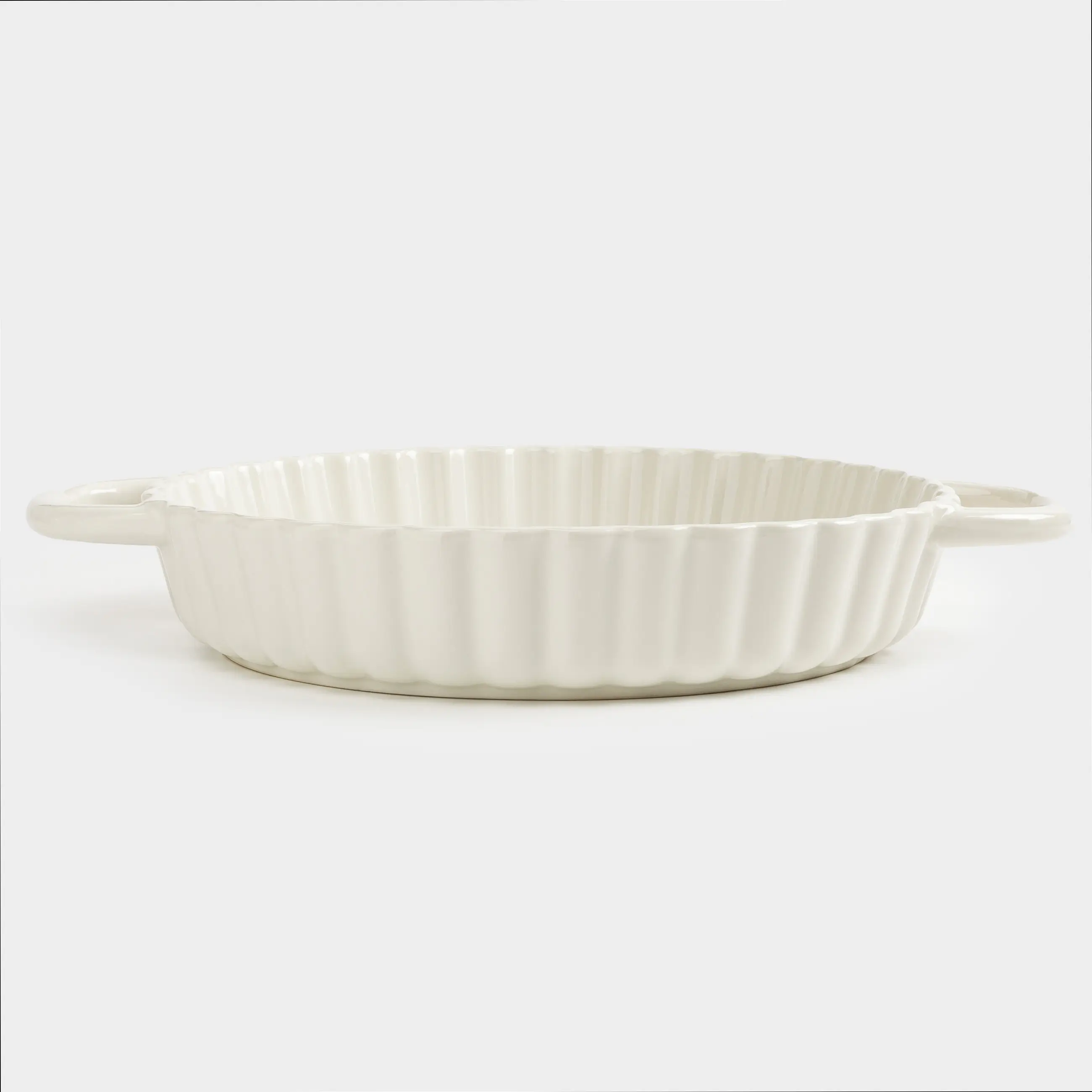 Baking dish, 25 cm, ceramic, round, milky, Cakes ivory, image-0