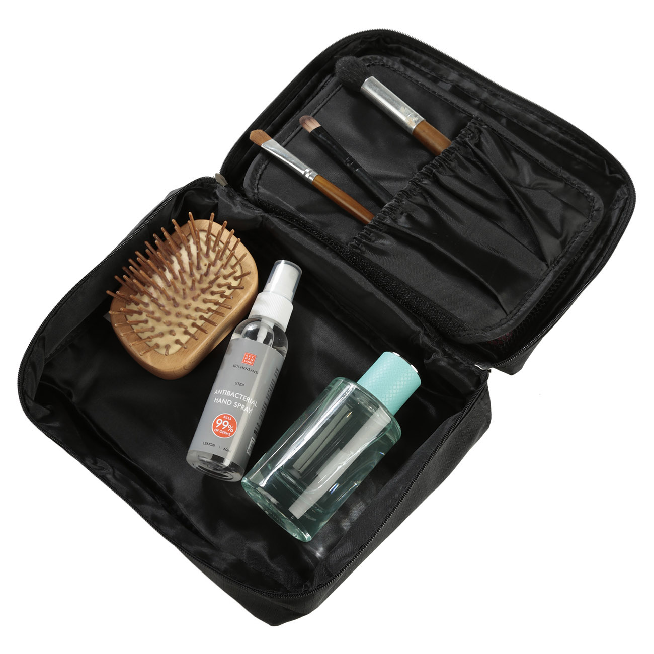 Travel cosmetic bag, 21x16 cm, polyester, black, Easy Travel