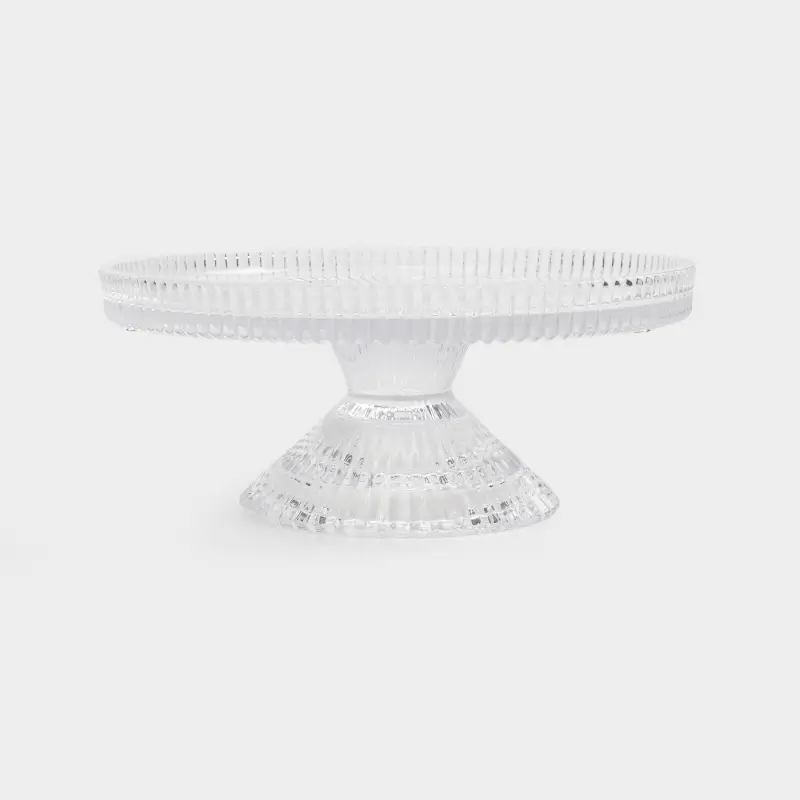 Dish on a leg, 20x8 cm, glass P, Ribby ,image-0