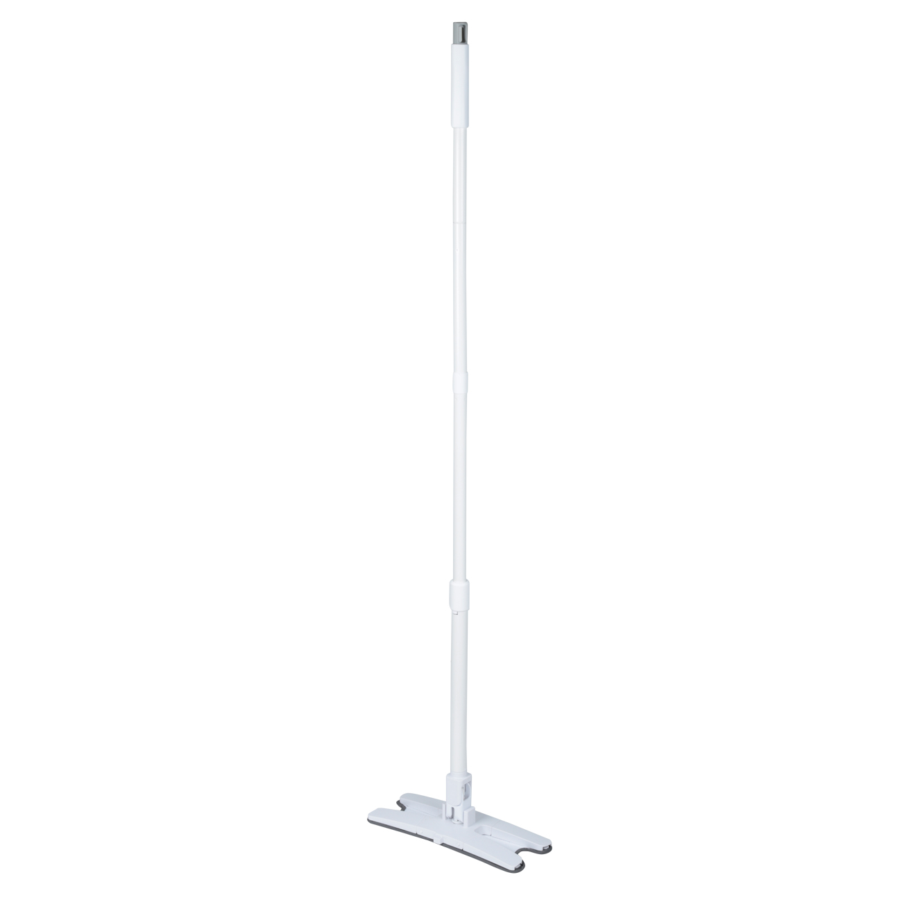 Mop with bucket, wringing and rinsing, curly, white-gray, Mop