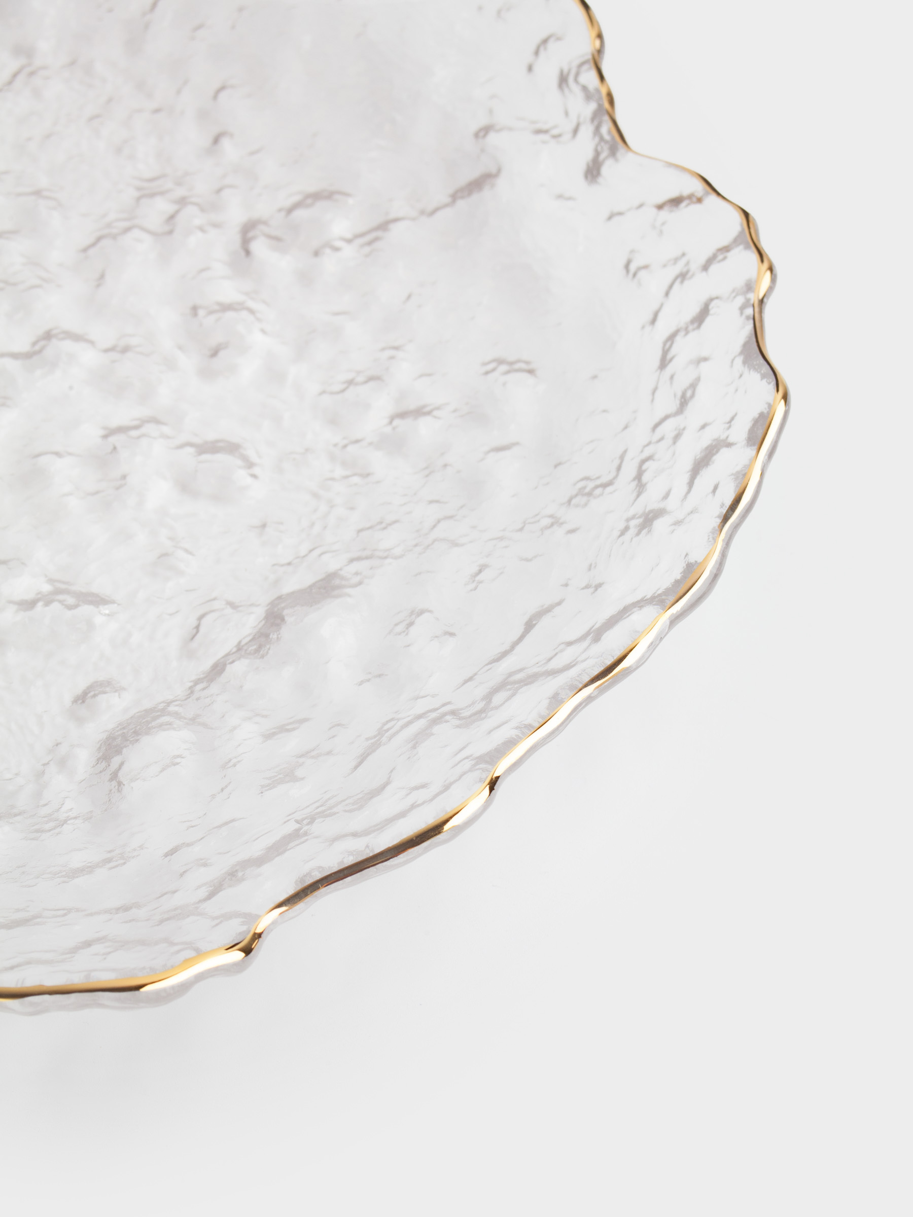 Dish, 30 cm, glass, with golden edging, Nautilus gold, image-4