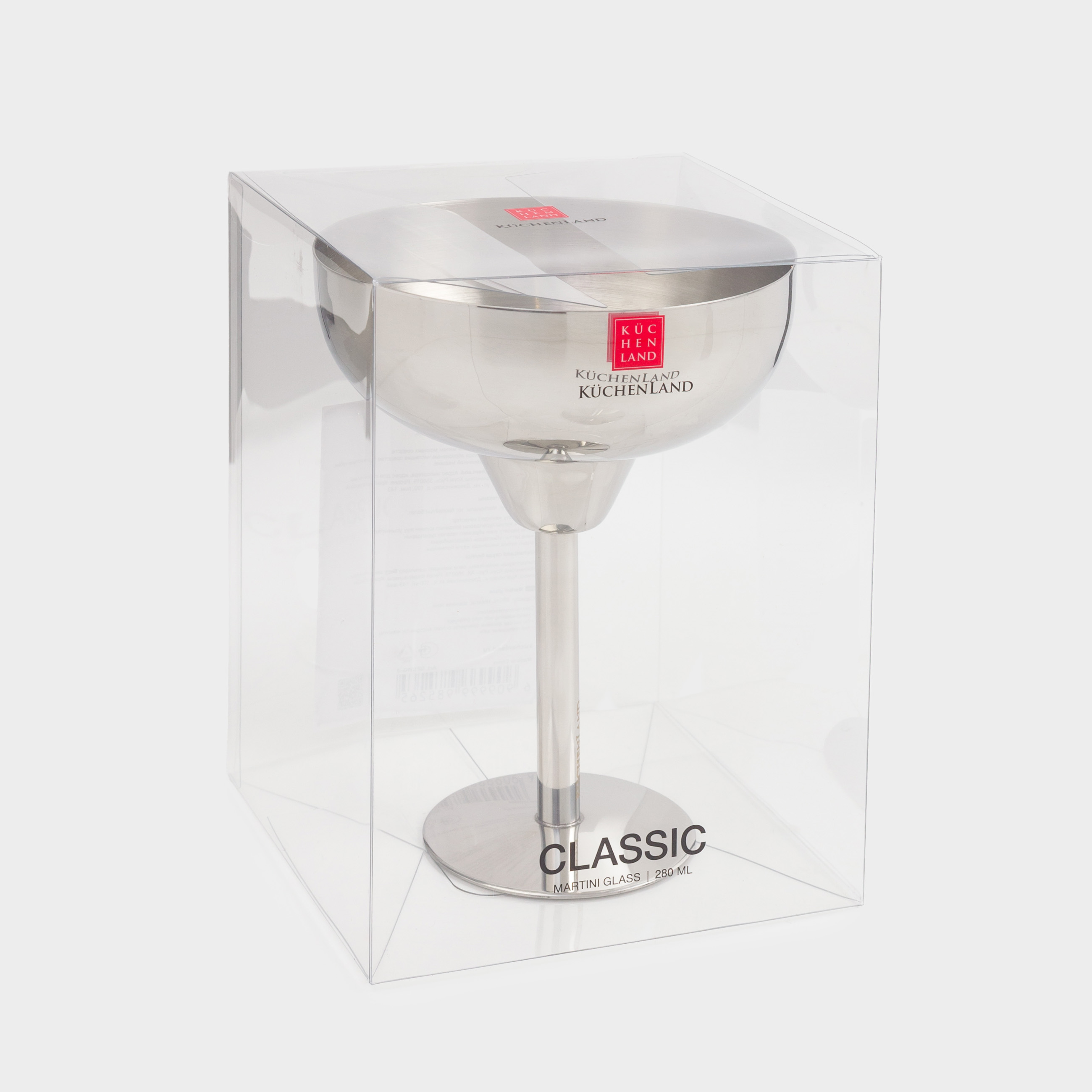 Drinking glass, 250 ml, steel, silver, Classic