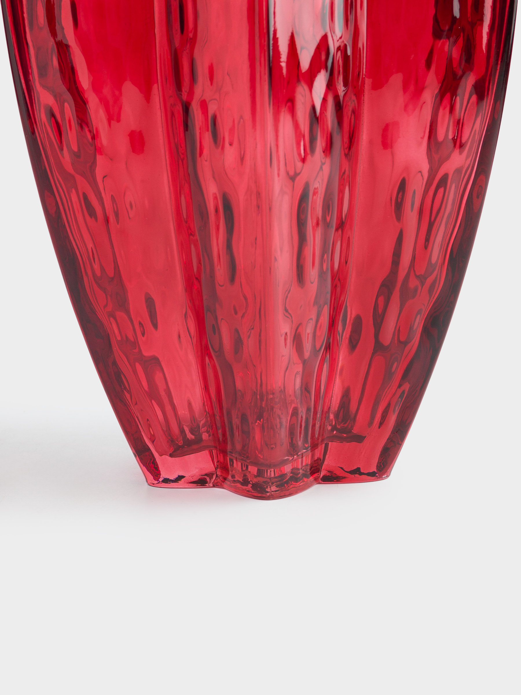 Flower vase, 34 cm, glass, red, Pomegranate, Ribedic, image-2