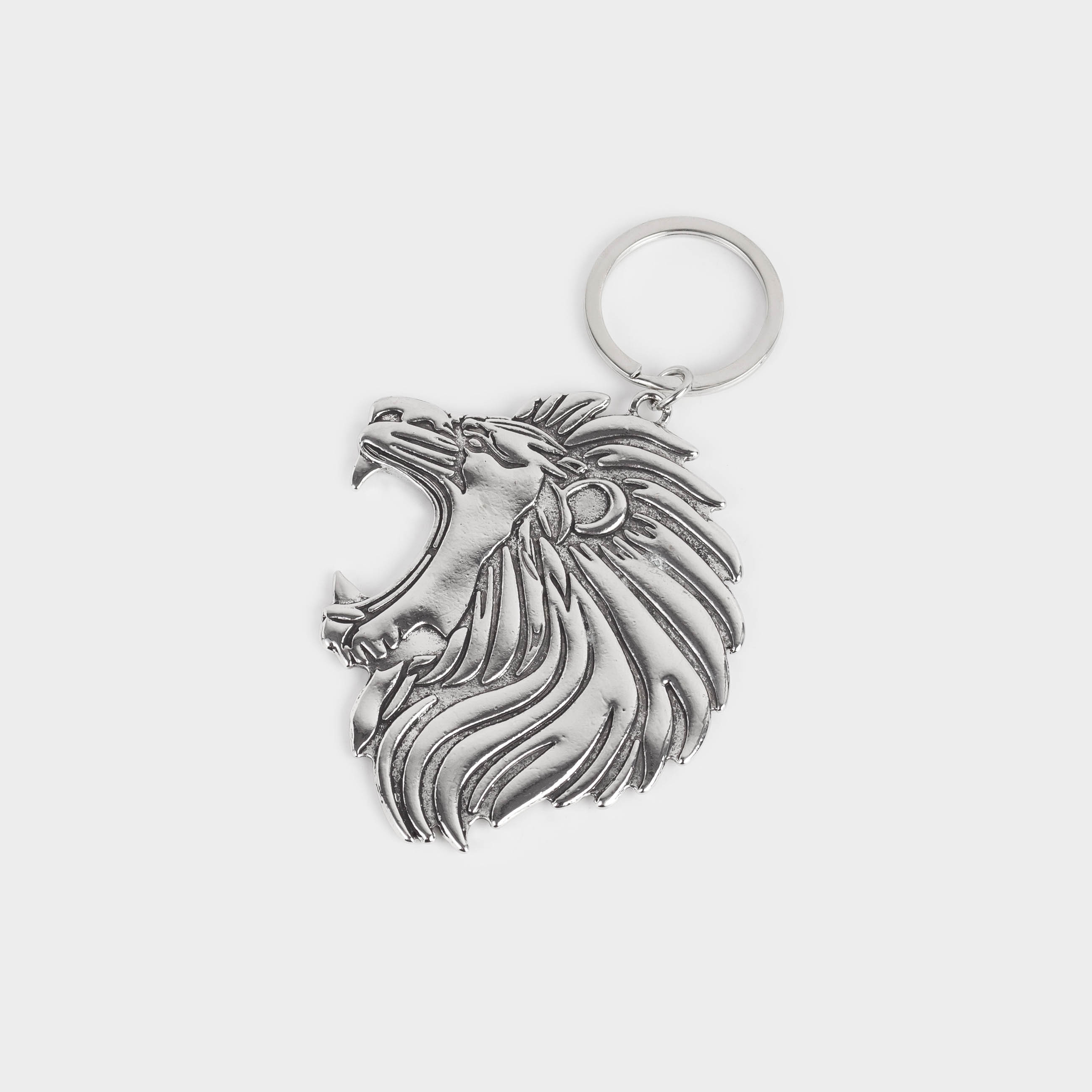 Keychain bottle opener, 8 cm, steel, Lion, Leo