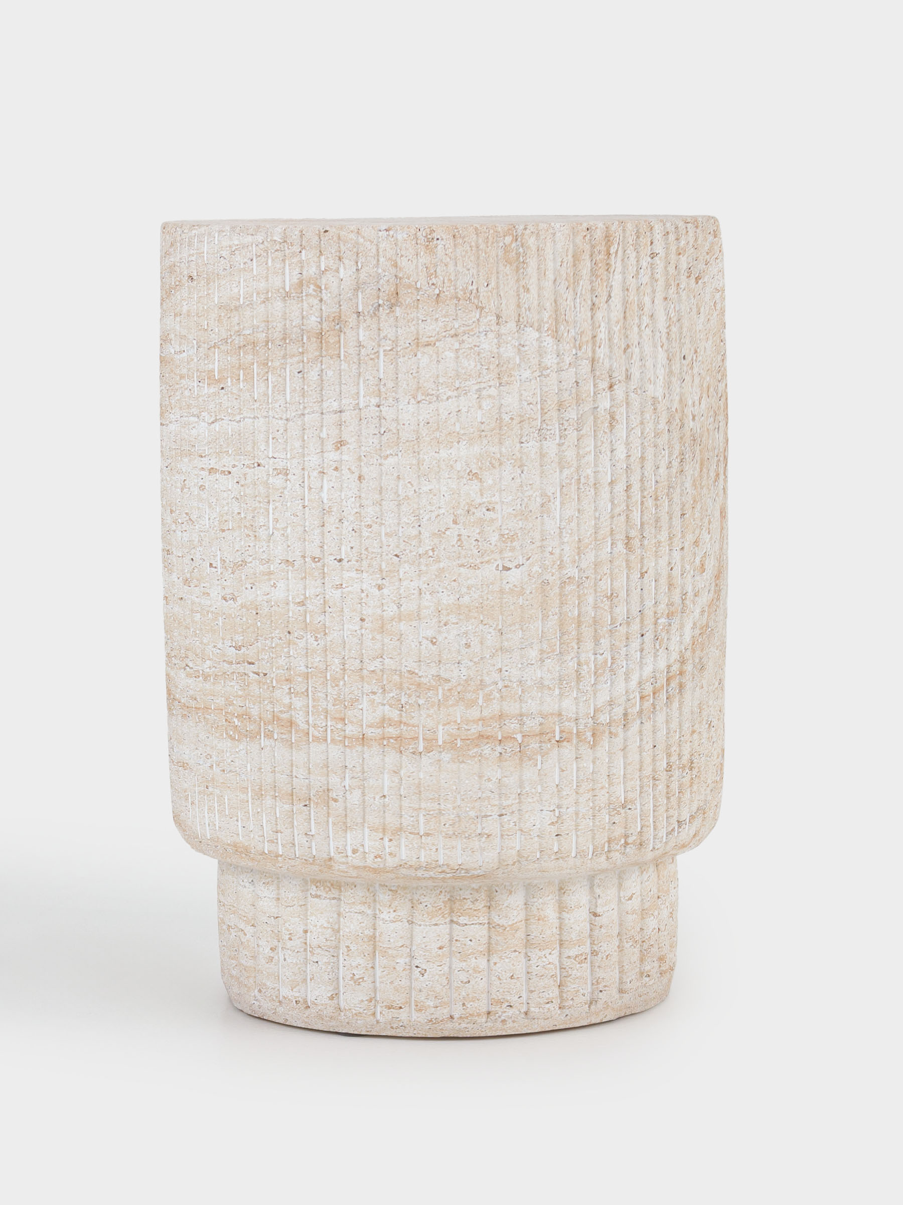 Coffee table, 47x34 cm, magnesium / fiberglass, round, beige, Antic, image-4