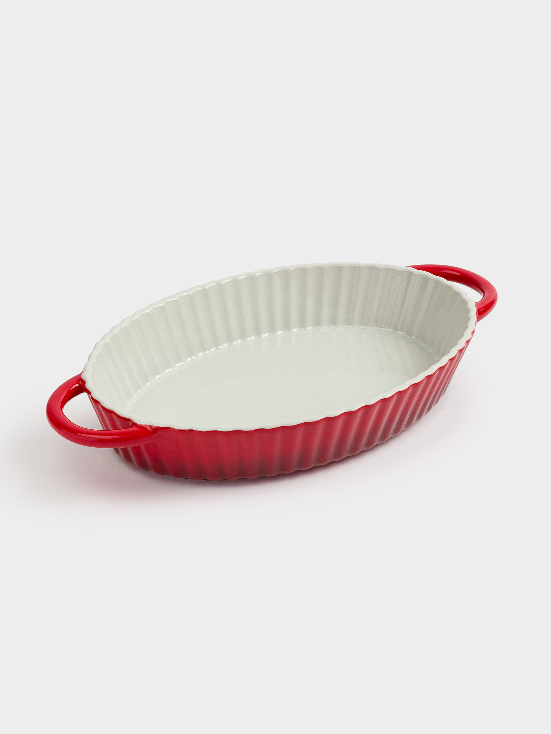 Baking dish, 31x21 cm, ceramic, oval, milkyy burgundy, gradient, Cakes gradient, image-6