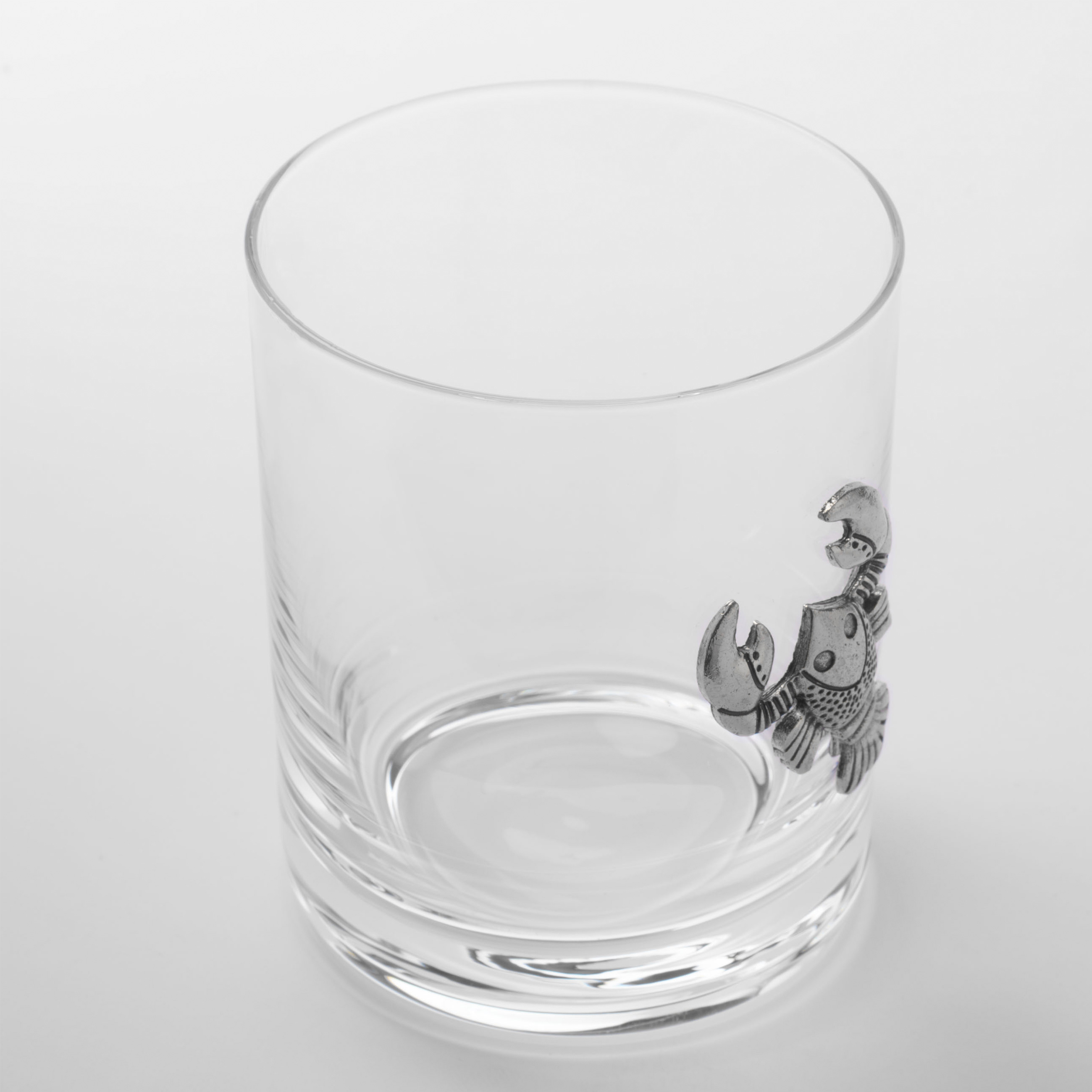 Whiskey glass, 10 cm, 340 ml, glass / metal, silver, Cancer, Zodiac, image-2