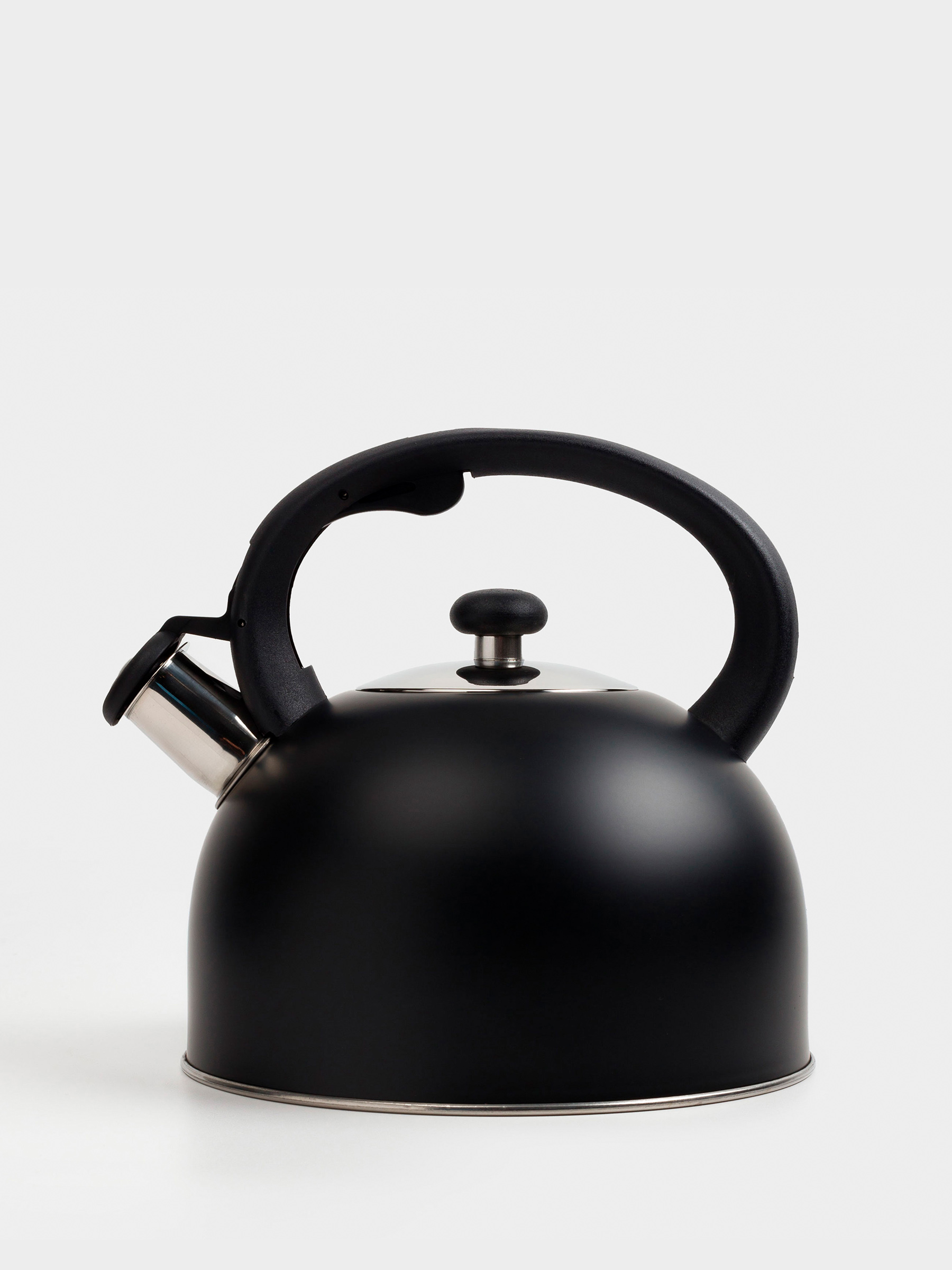 Teapot, 3 L, with whistle, steel / nylon, Black, Whistle, image-4