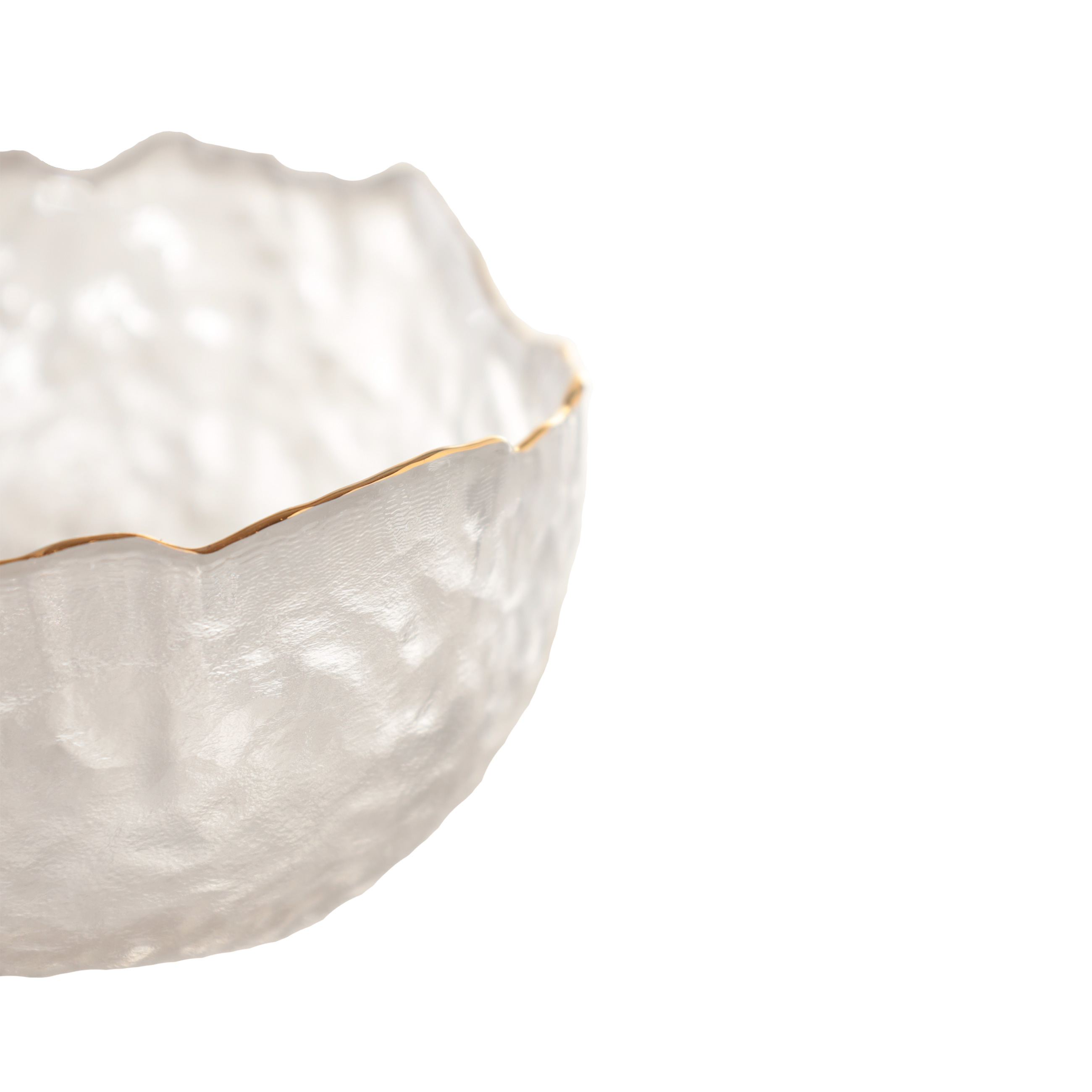 Salad bowl, 17x7 cm, 850 ml, glass, with golden edging, Nautilus gold