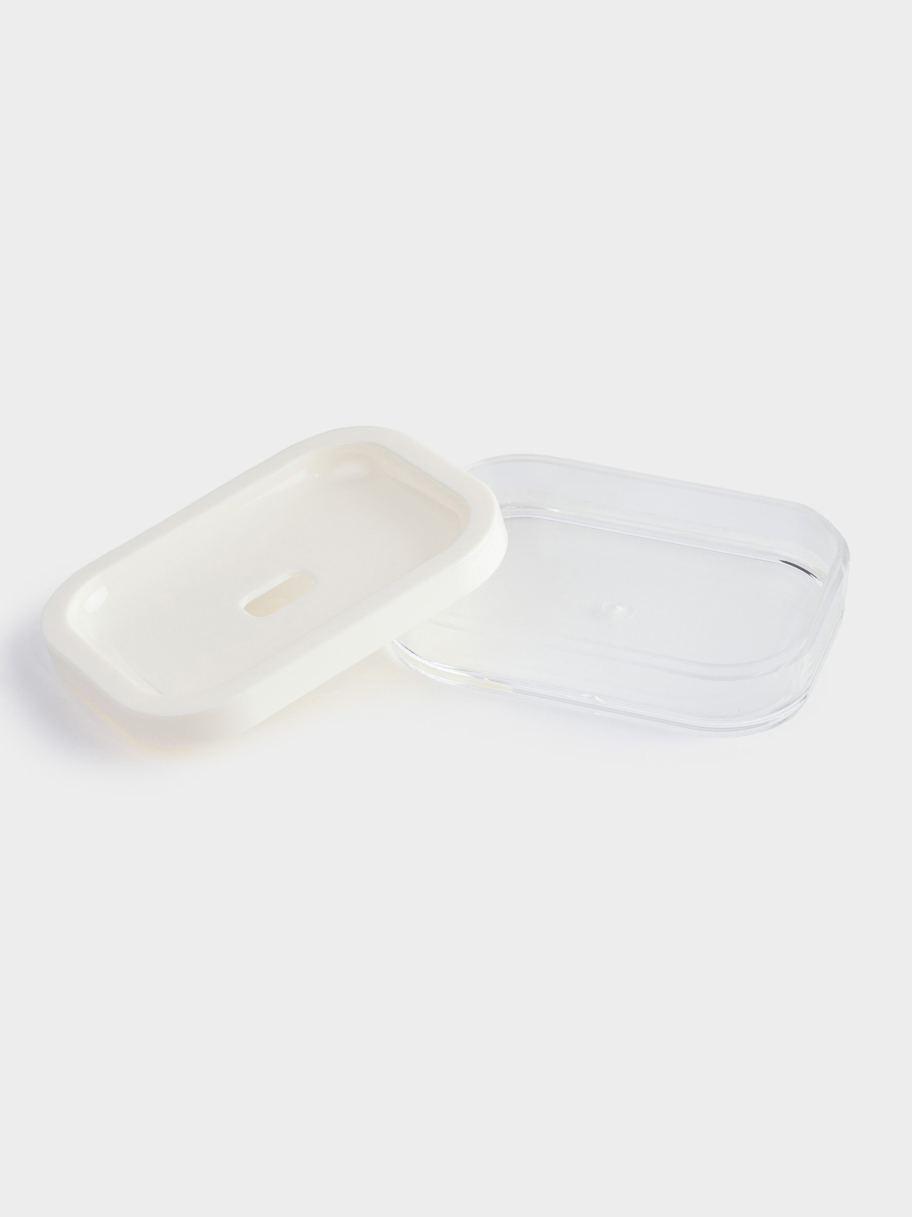 Soap dish, 12x9 cm, plastic / acrylic, rectangular, milky, Eleos, image-6