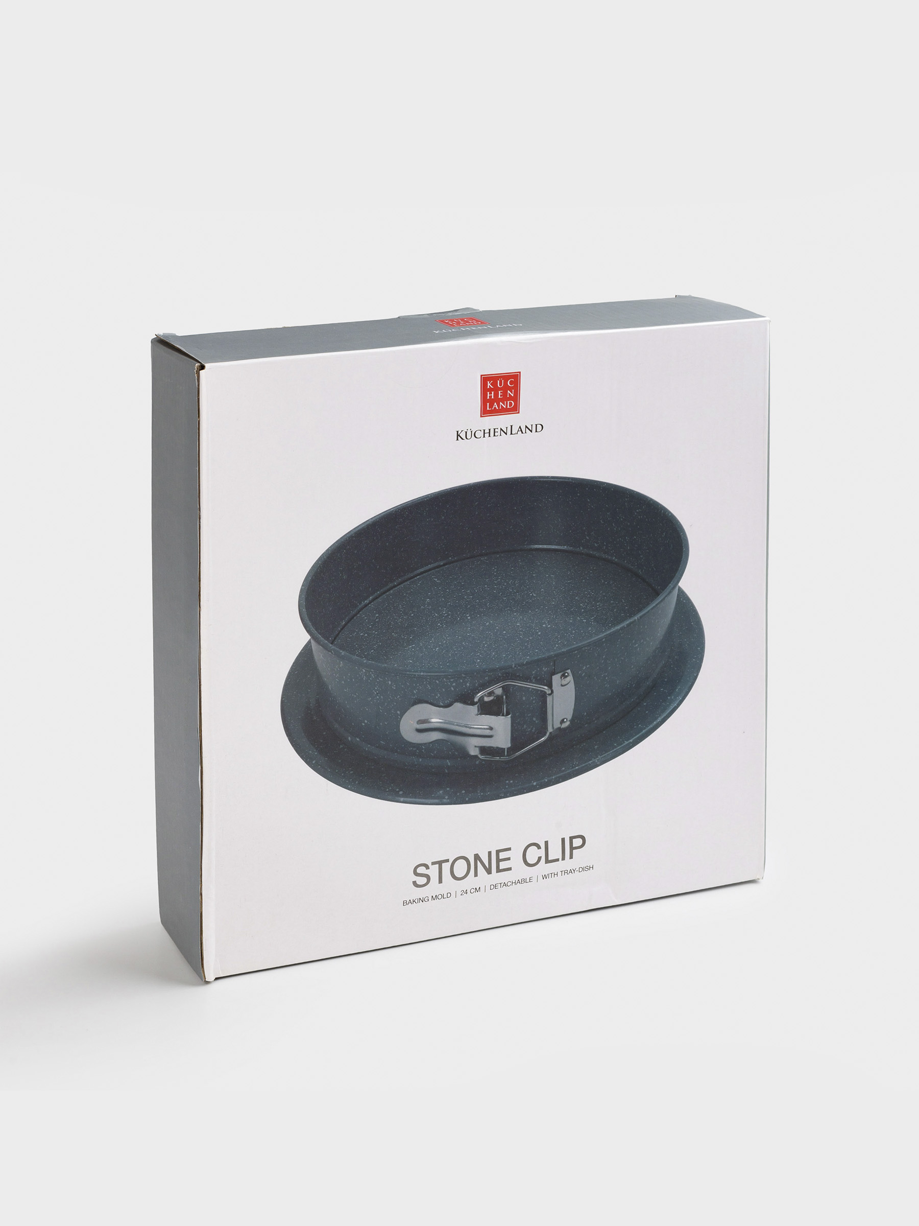 Baking dish, 24 cm, split, coated, Steel, Round, Black, Stone clip, image-3