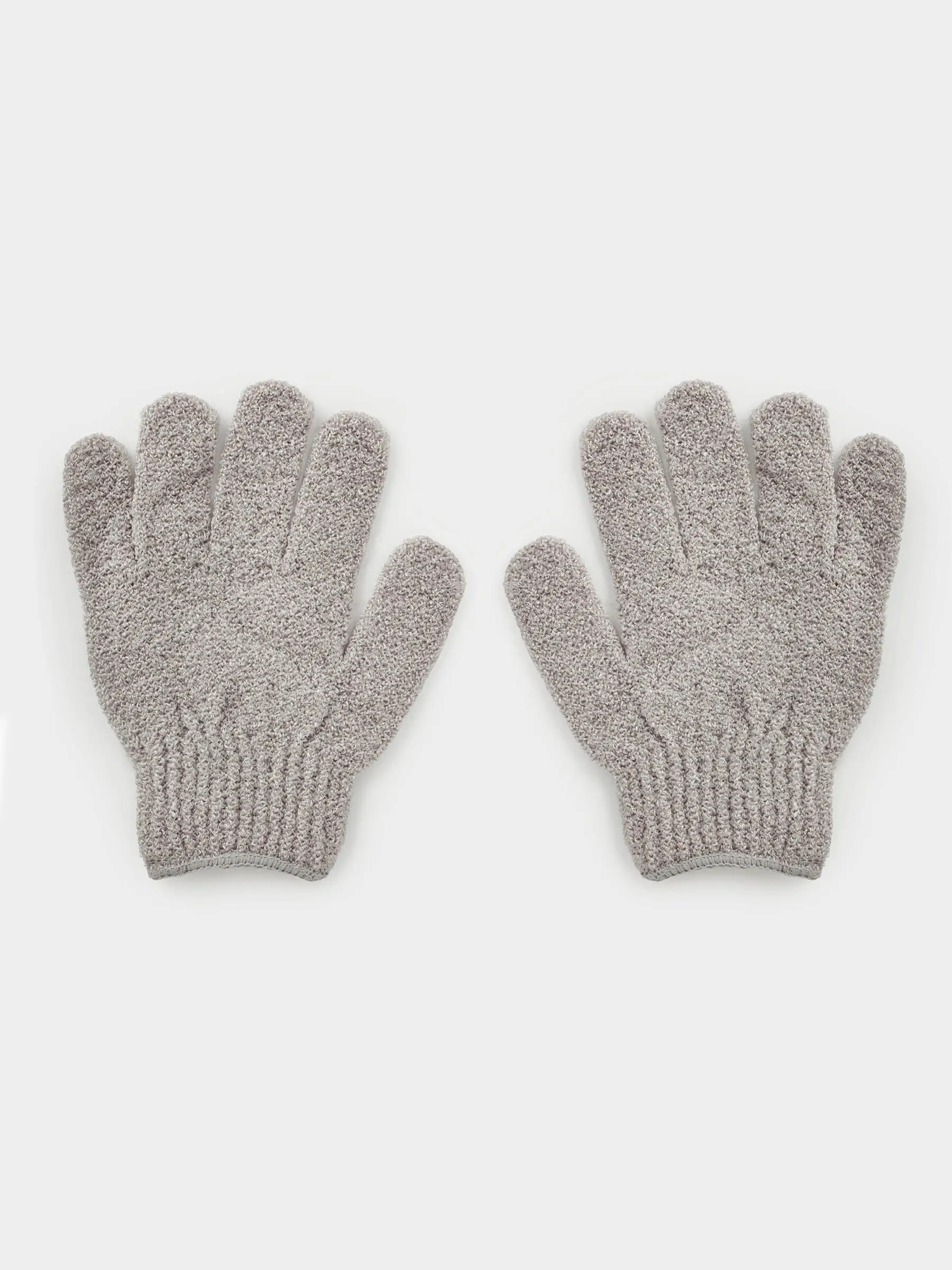 Body wash glove, 19 cm, 2 pcs, nylon, grey, Gentle spa, image-0