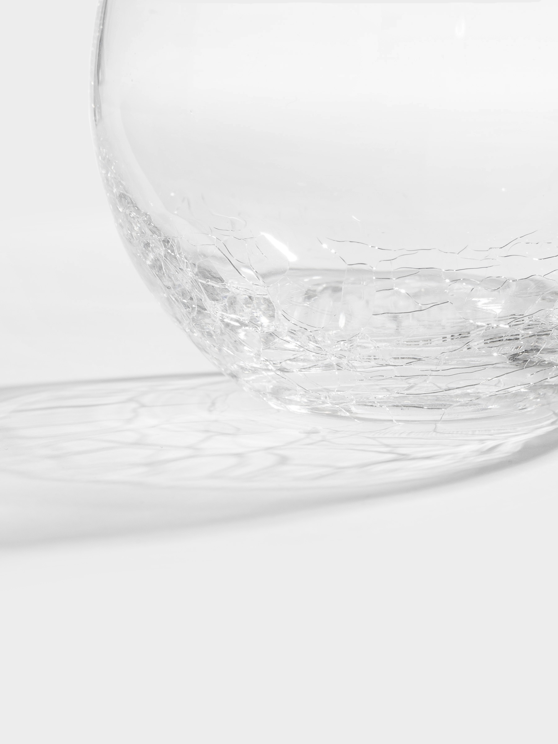 Drink set, 2 persons, 6 items, glasses / cubes, glass / steatite, Craquelure, Ice