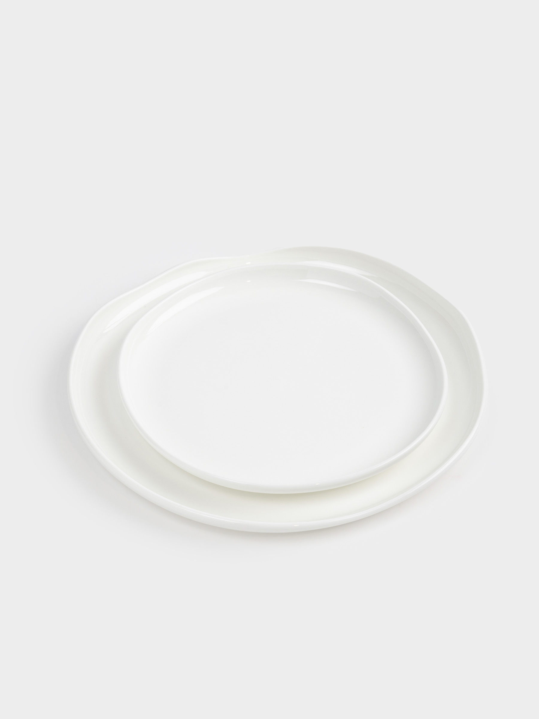 Dining set, 6 persons, 18 items, porcelain F, white, Uneven edge, Vergaleo, image-4