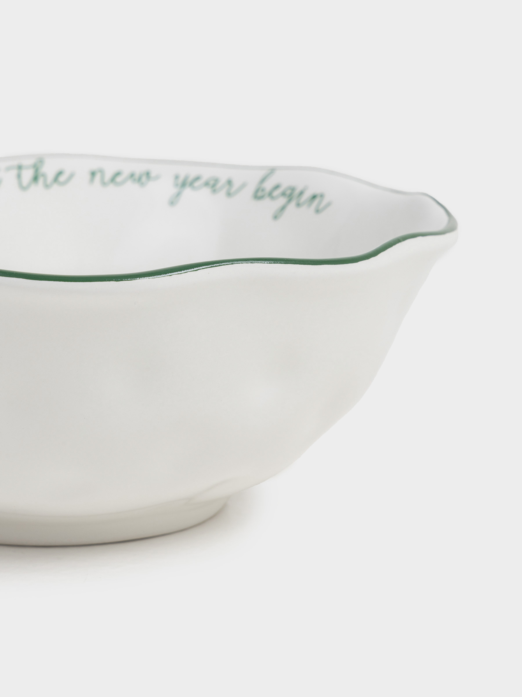 Salad bowl, 21x8 cm, 1 l, ceramic, Horse with Christmas tree, Christmas green, image-2