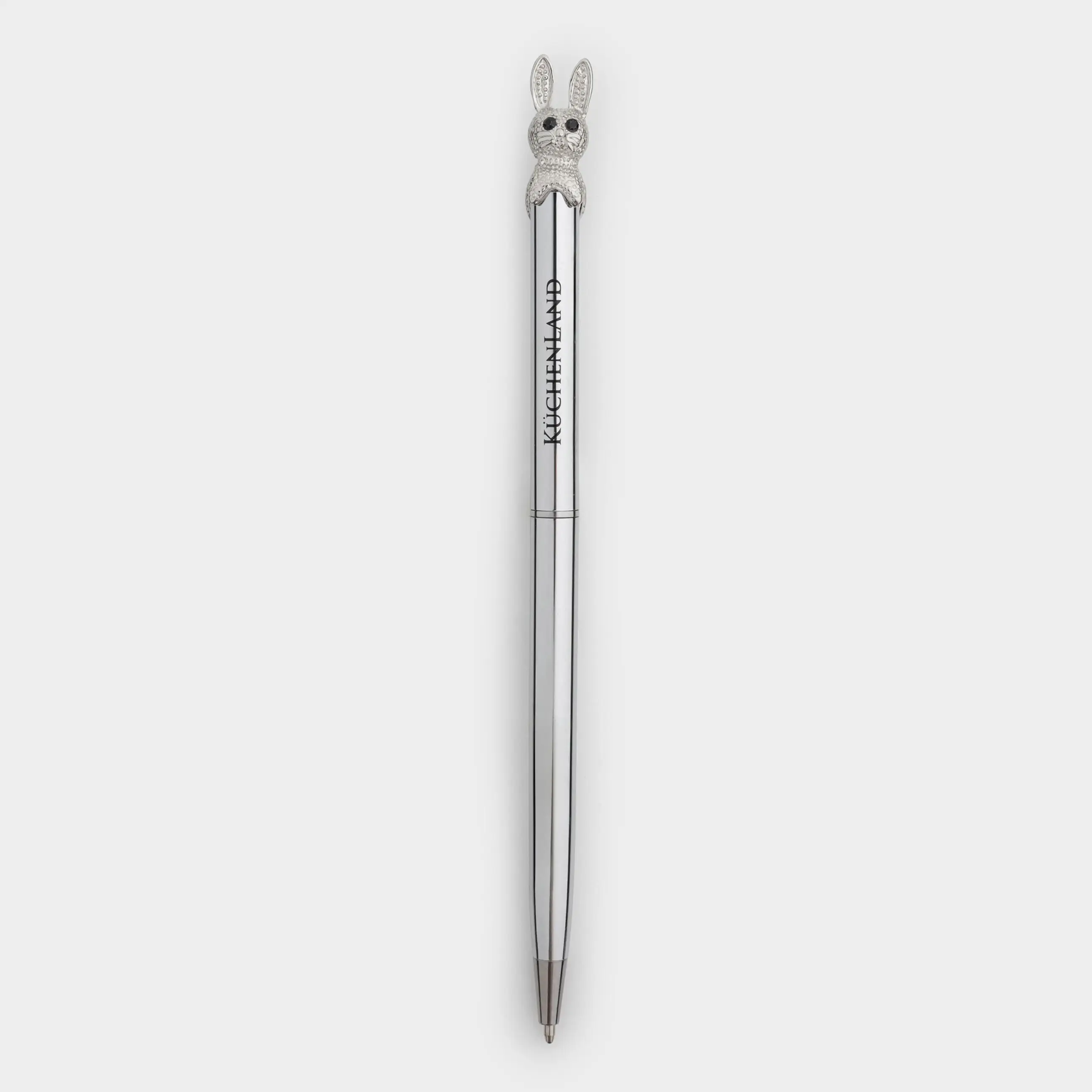 Ballpoint pen, 14 cm, with figure, silver, Hare, Draw figure