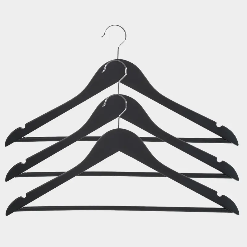 Hanger, 44 cm, 3 pieces, wood, black, Wooden house ,image-0