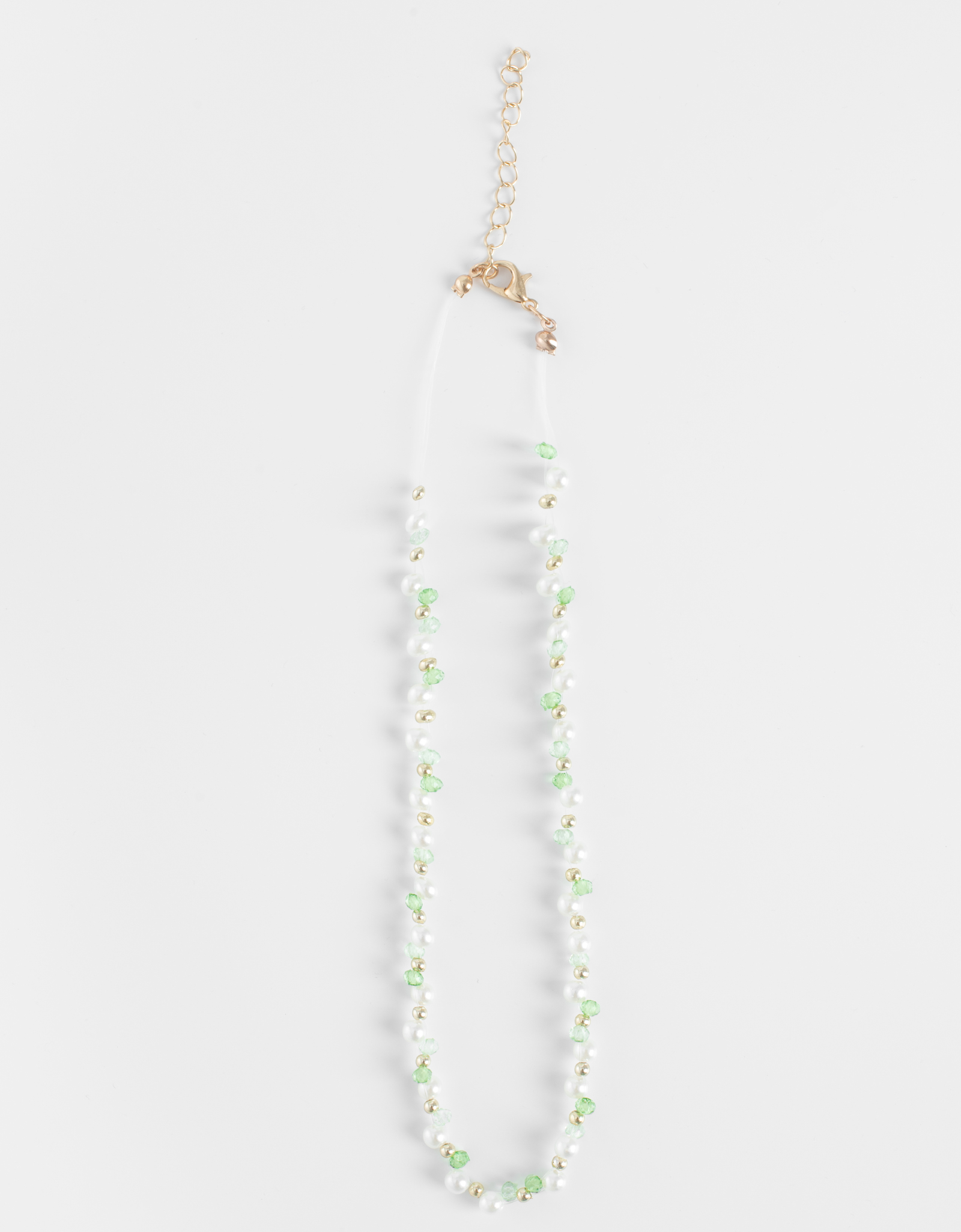 Chain, 19 cm, plastic / metal, Beads, Pearl