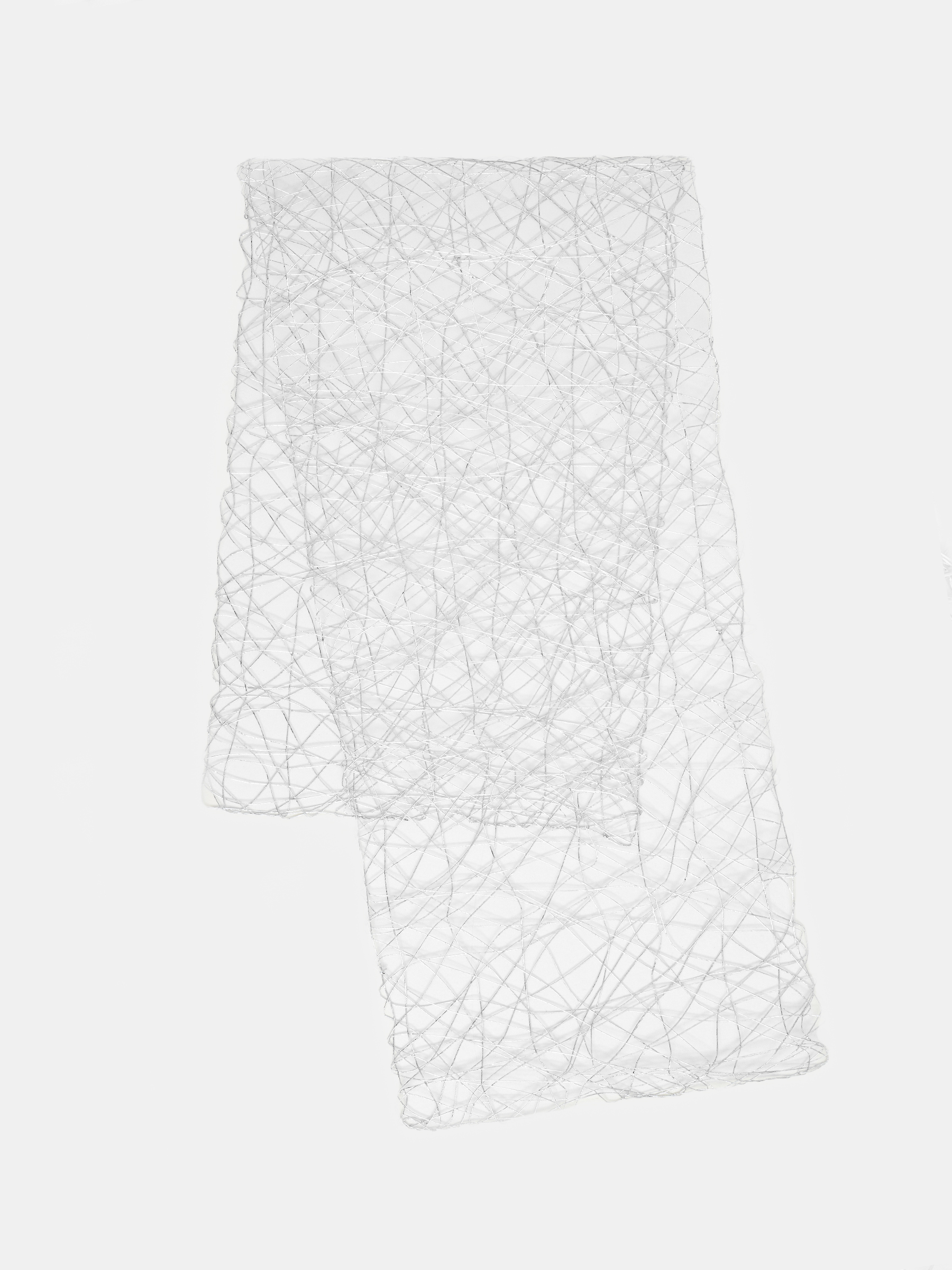 Table runner, 40x160 cm, cellulose / PET, silver, Cobweb, Azhur Grid, image-0