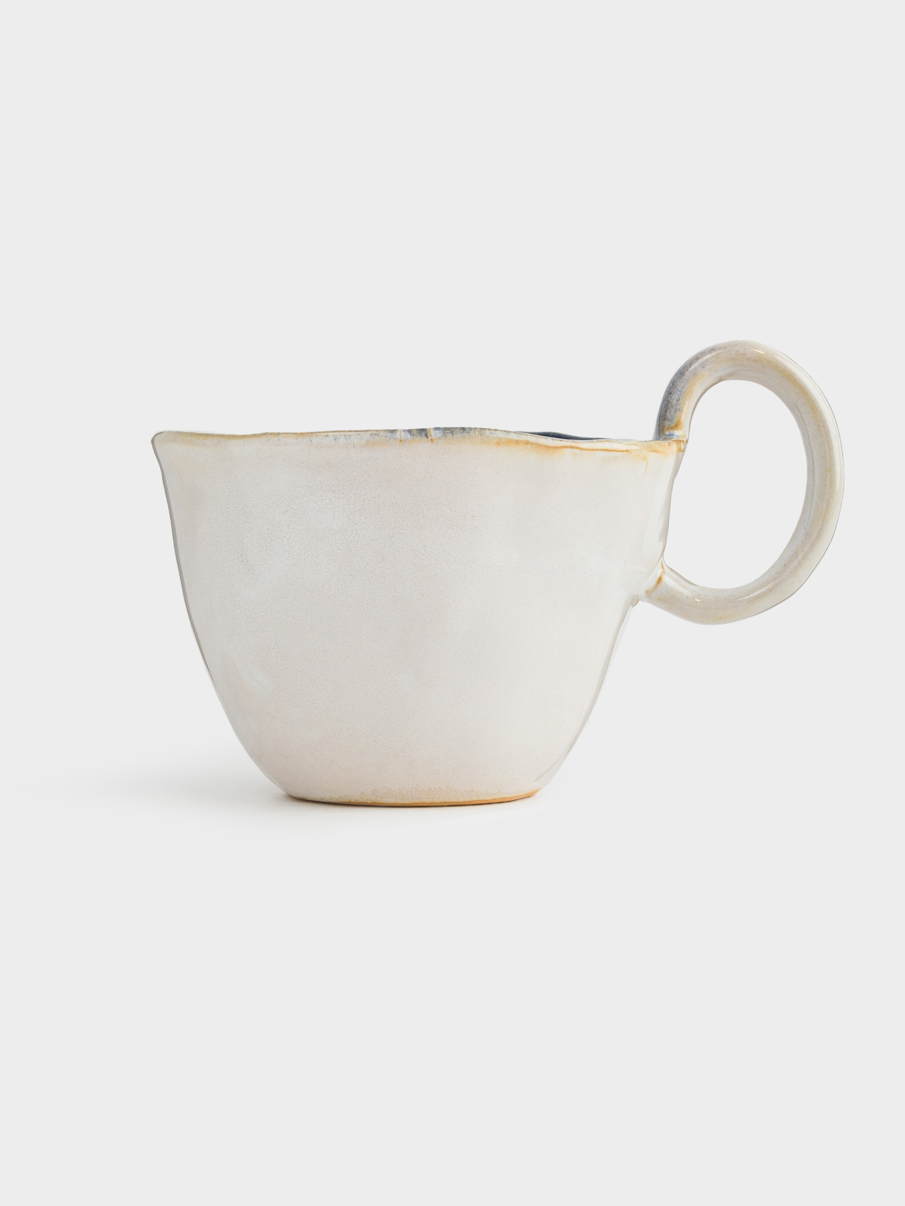 Mug, 400 ml, ceramic, milky blue, Uneven edge, Crumple color, image-2