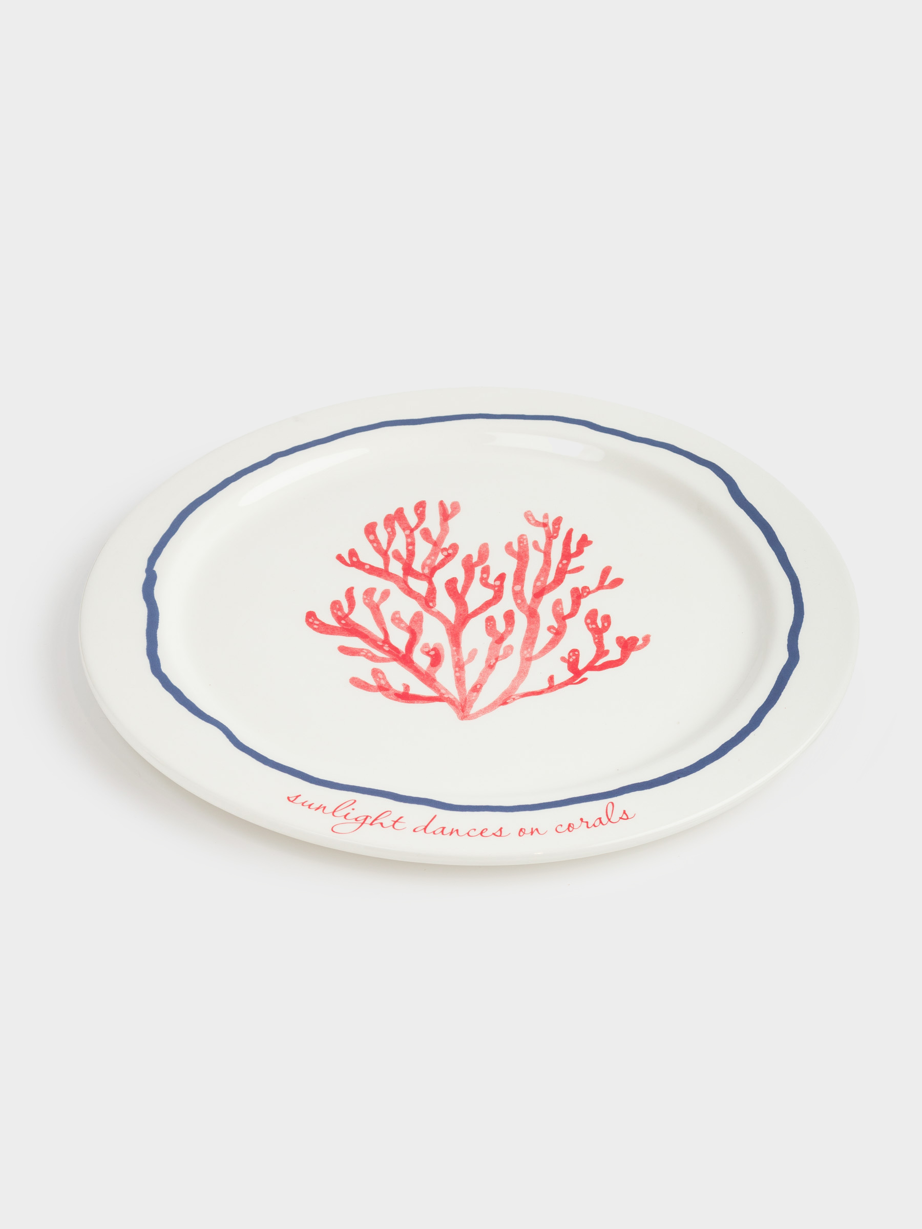 Dish, 28 cm, ceramic, milky, Coral, Coral reef, image-2