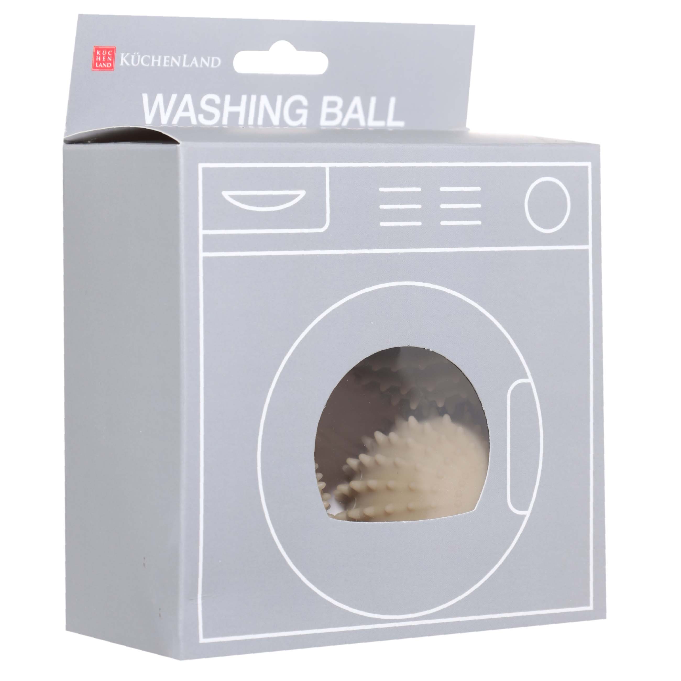 Washing ball, 6 cm, 4 pcs, PVC, beige, Circle, Washing ball