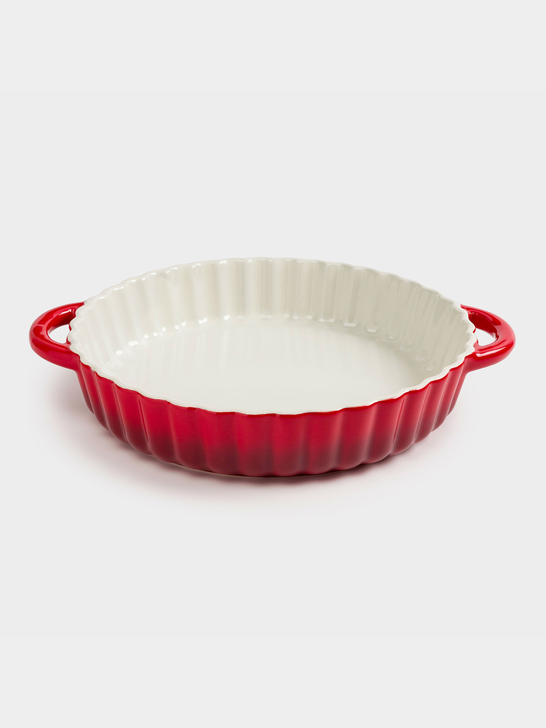 Baking dish, 25 cm, ceramic, round, burgundy, Gradient, Cakes gradient, image-1