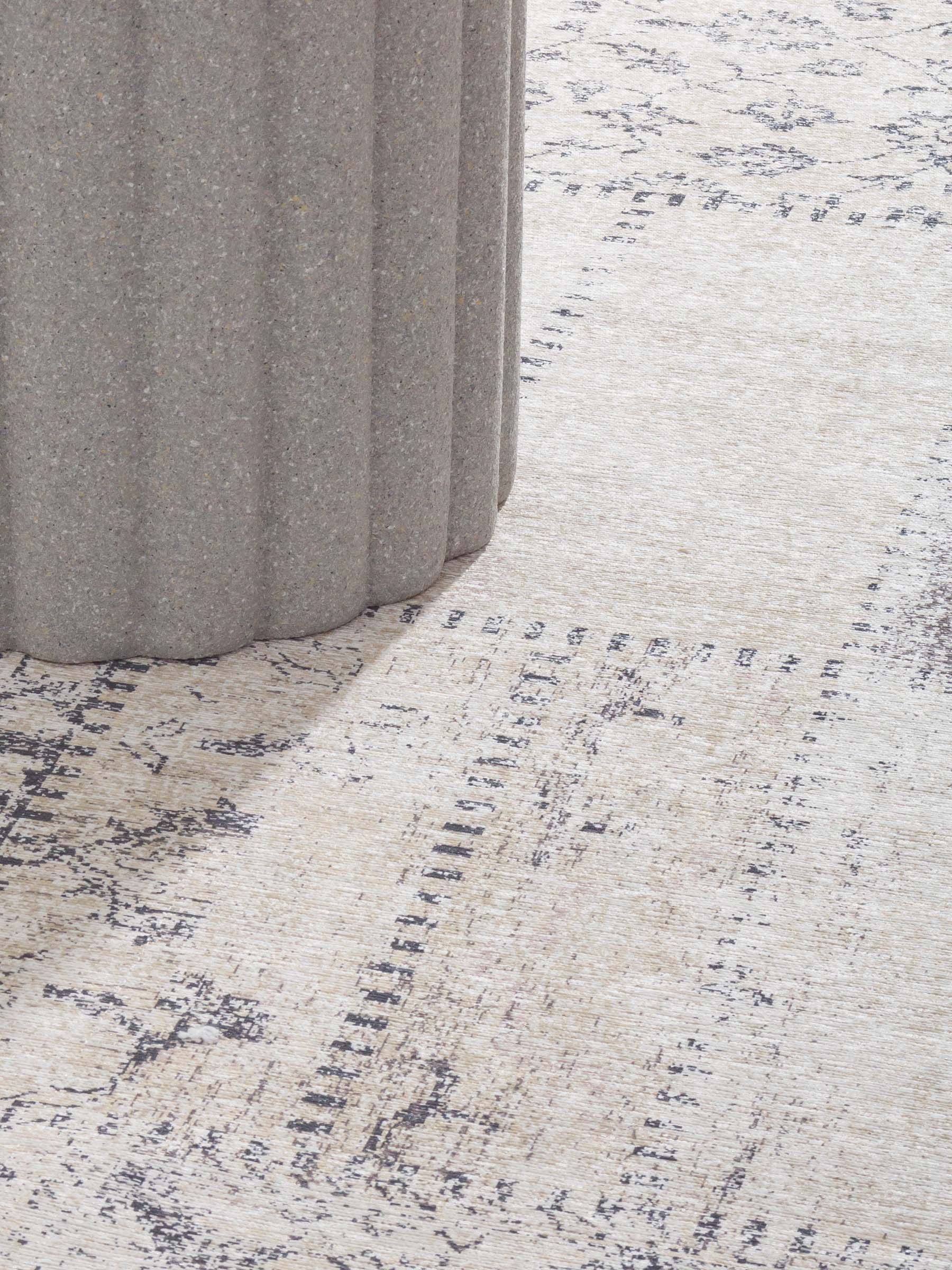 Rug, 150x210 cm, chenille / cotton, beige-brown, Patchwork print, Cave, image-7