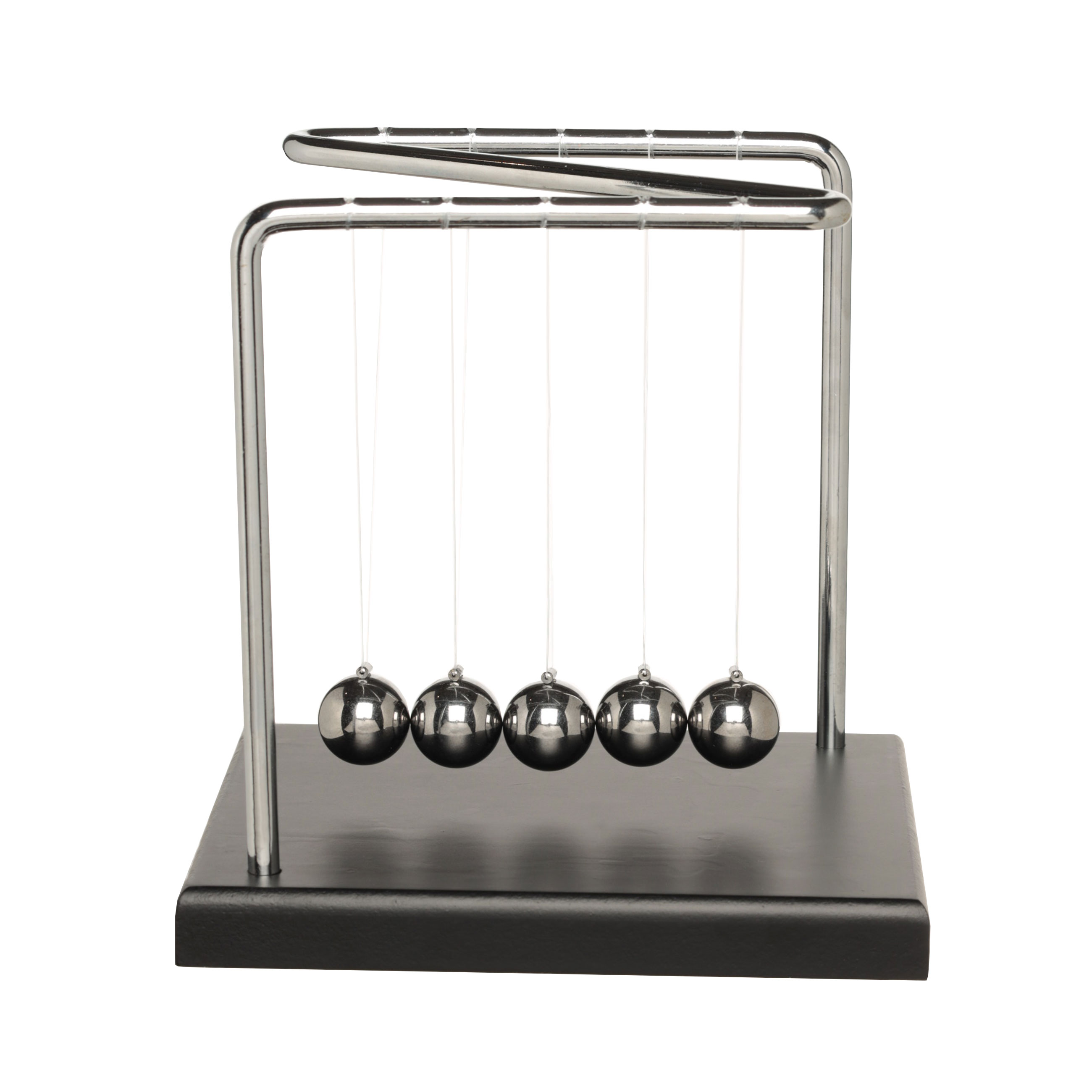 Anti-stress pendulum, 12x14 cm, wood/steel, black, Newton's Cradle, Collection