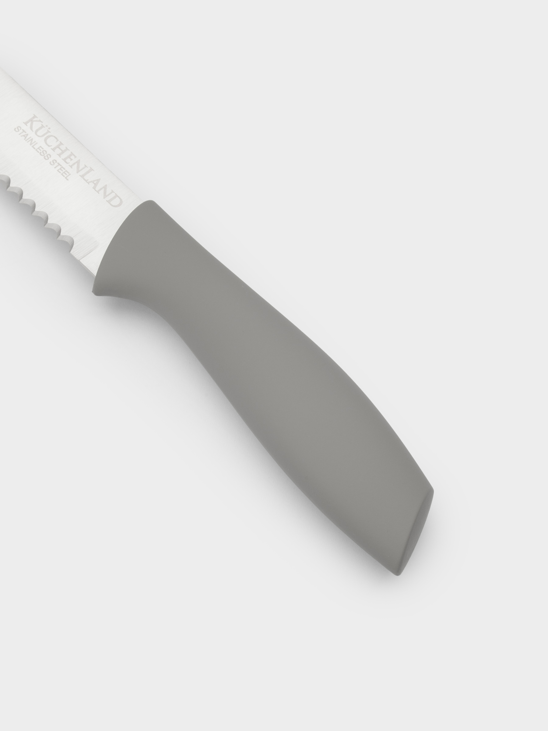 Knife set, 5 pr, in stand, steel / plastic, grey, Grey steel, image-5