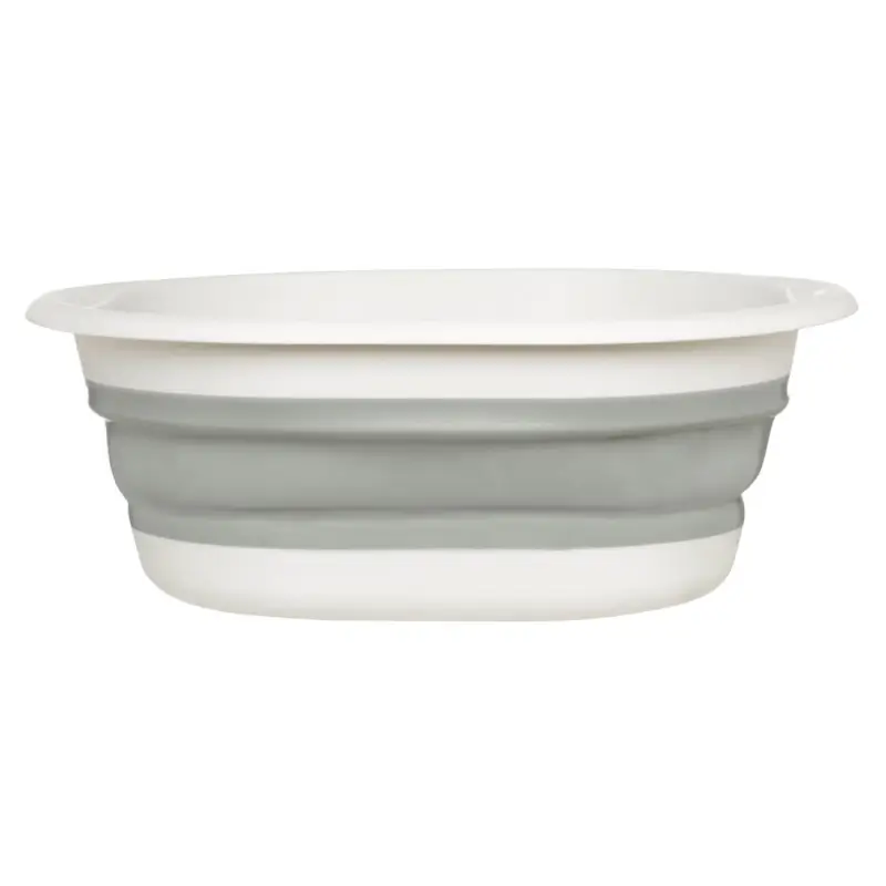 Folding basin, 8 l, plastic / rubber, grey, Foldaway
