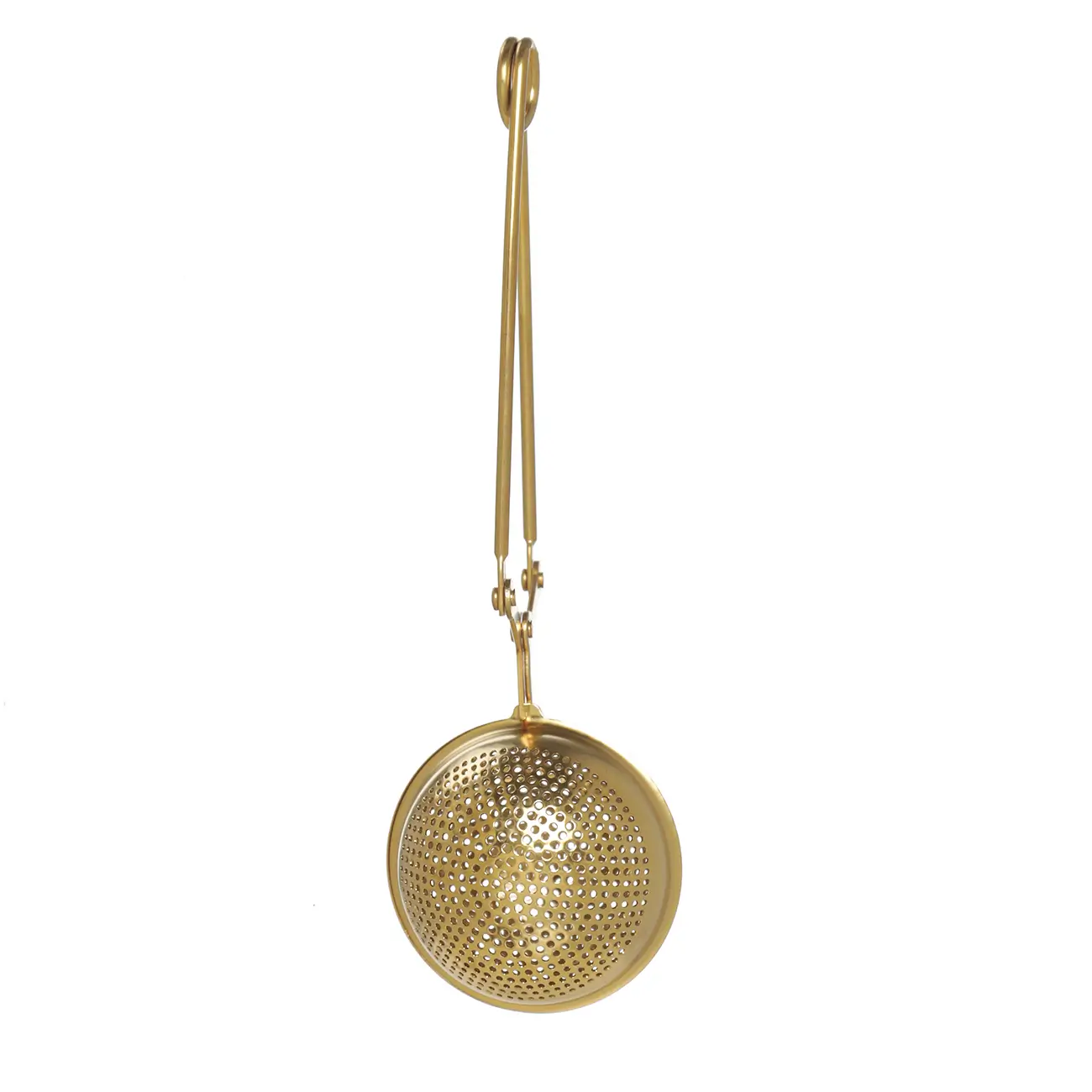 Tea strainer, 17 cm, steel, golden, Ball, Delight color