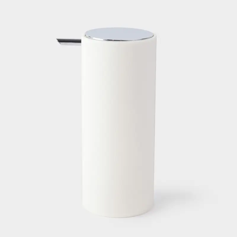 Liquid soap dispenser, 330 ml, plastic, milky, Eleos ,image-0
