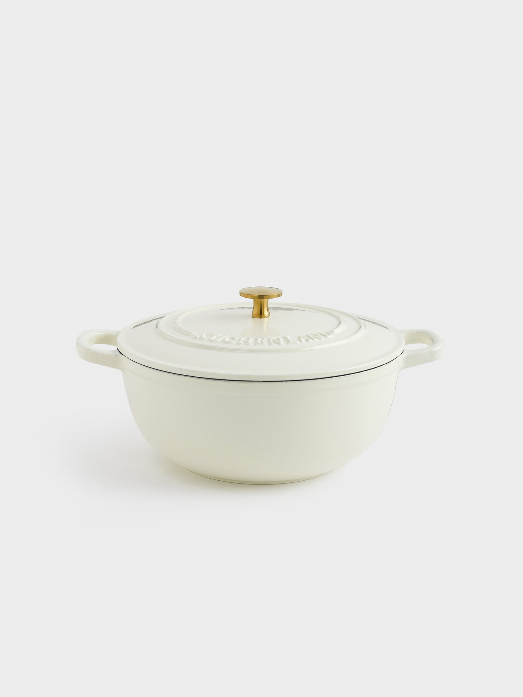 Cauldron, 25 cm, 3.5 l, with lid, cast iron, milk, Light kitchen, image-0