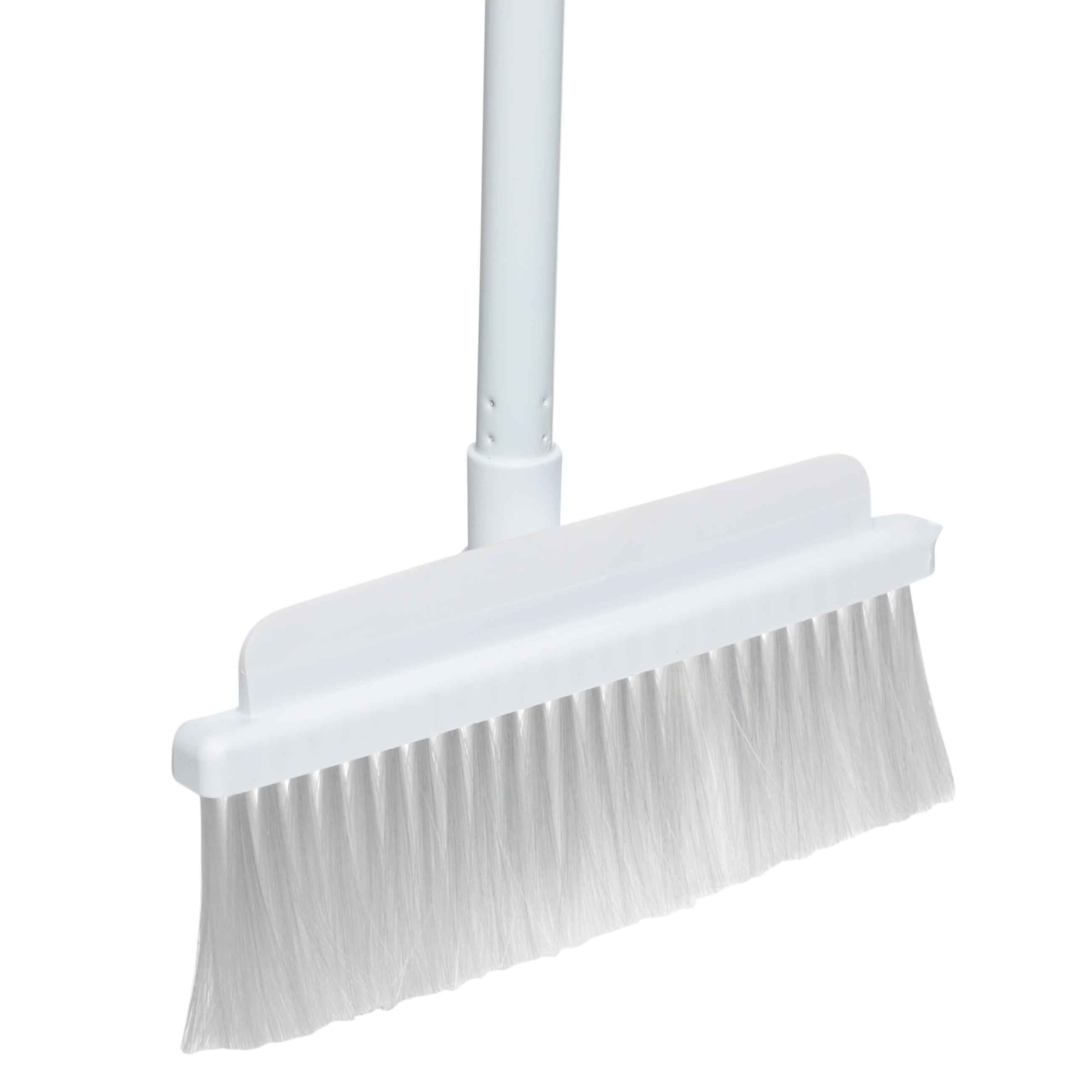 Garbage brush-scraper, with foldable dustpan, 93 cm, plastic / rubber / metal, White, Mop
